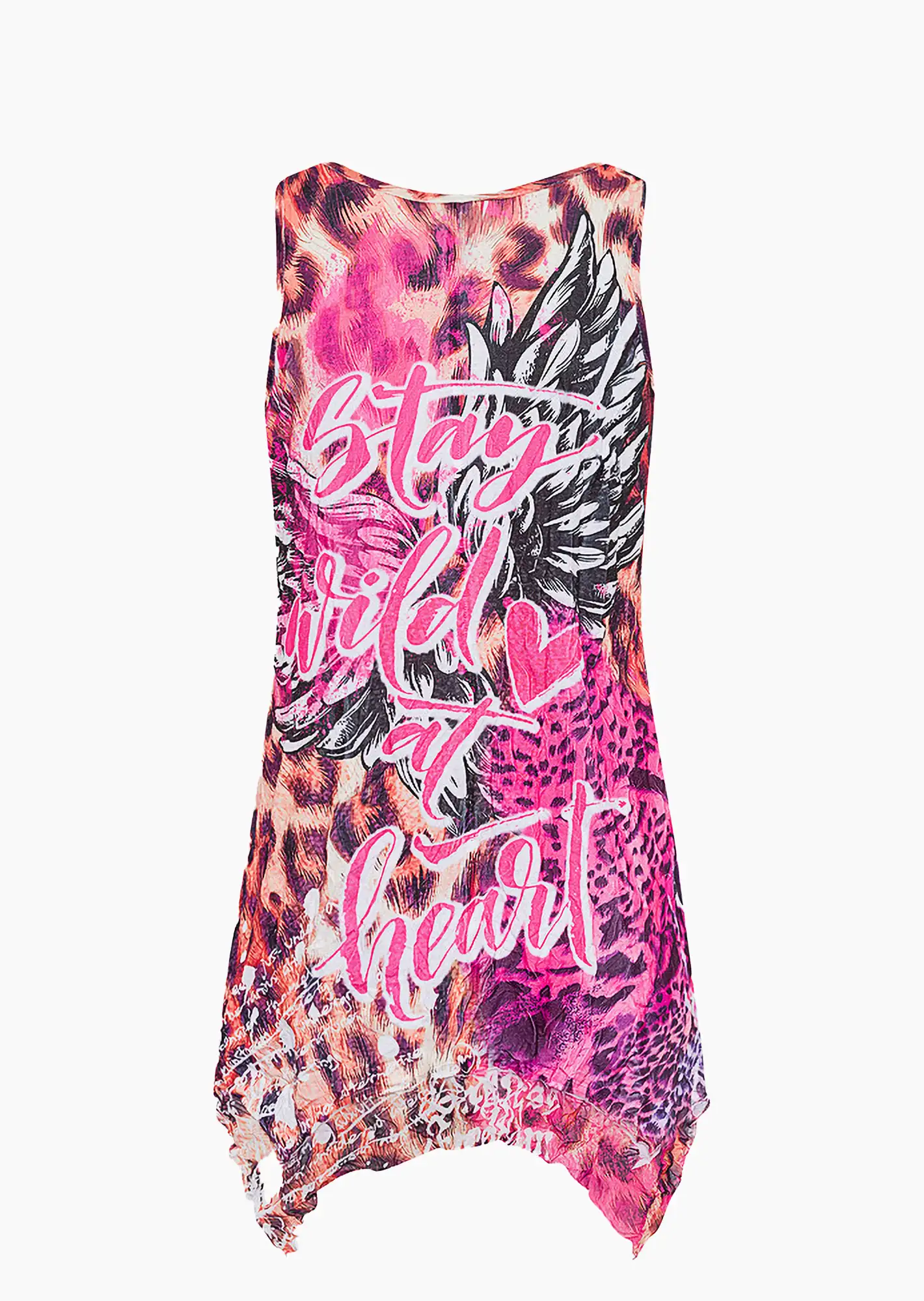 Top 'Stay wild' im Alloverprint, bunt