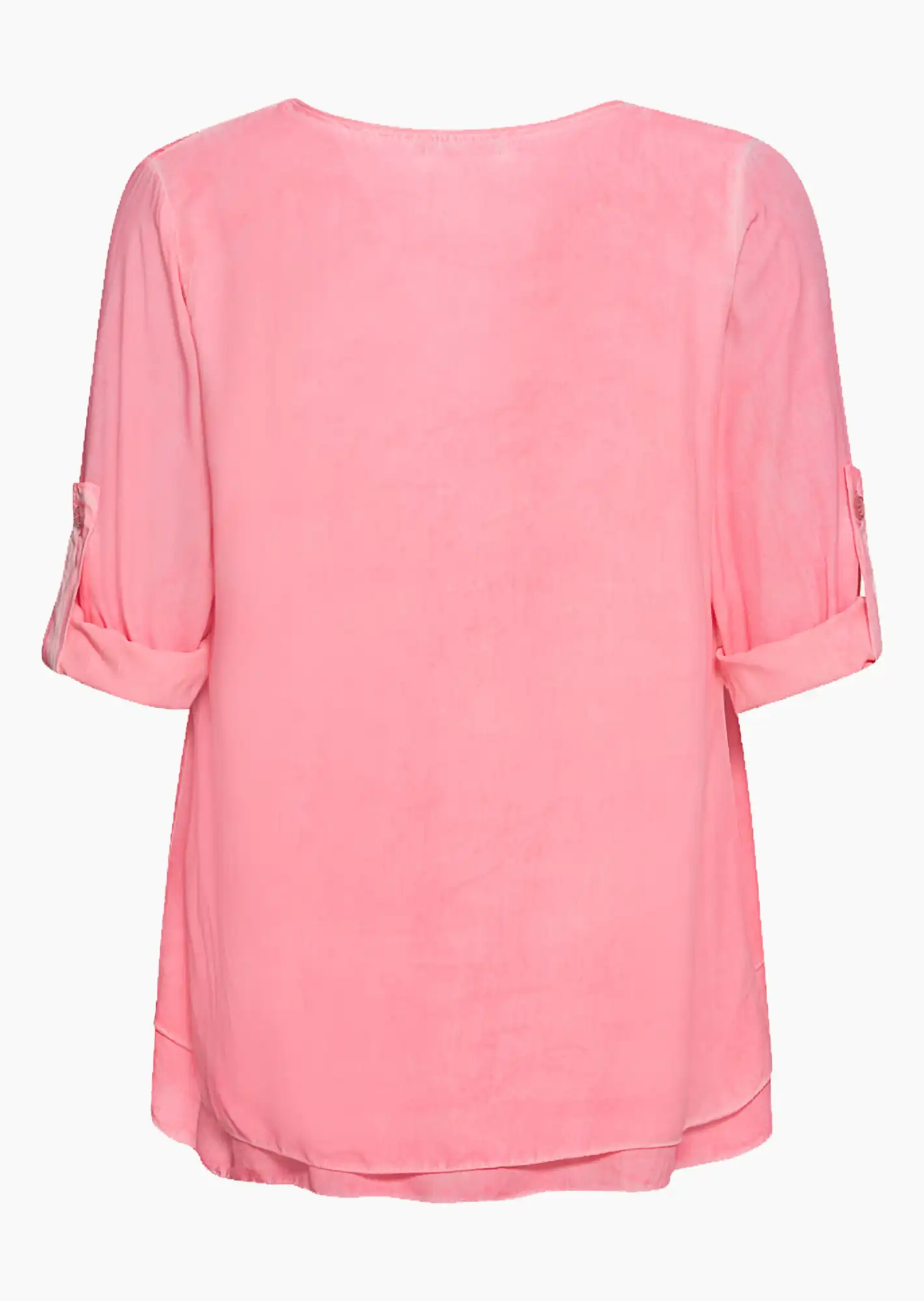 leicht fließende Bluse, neon lobster