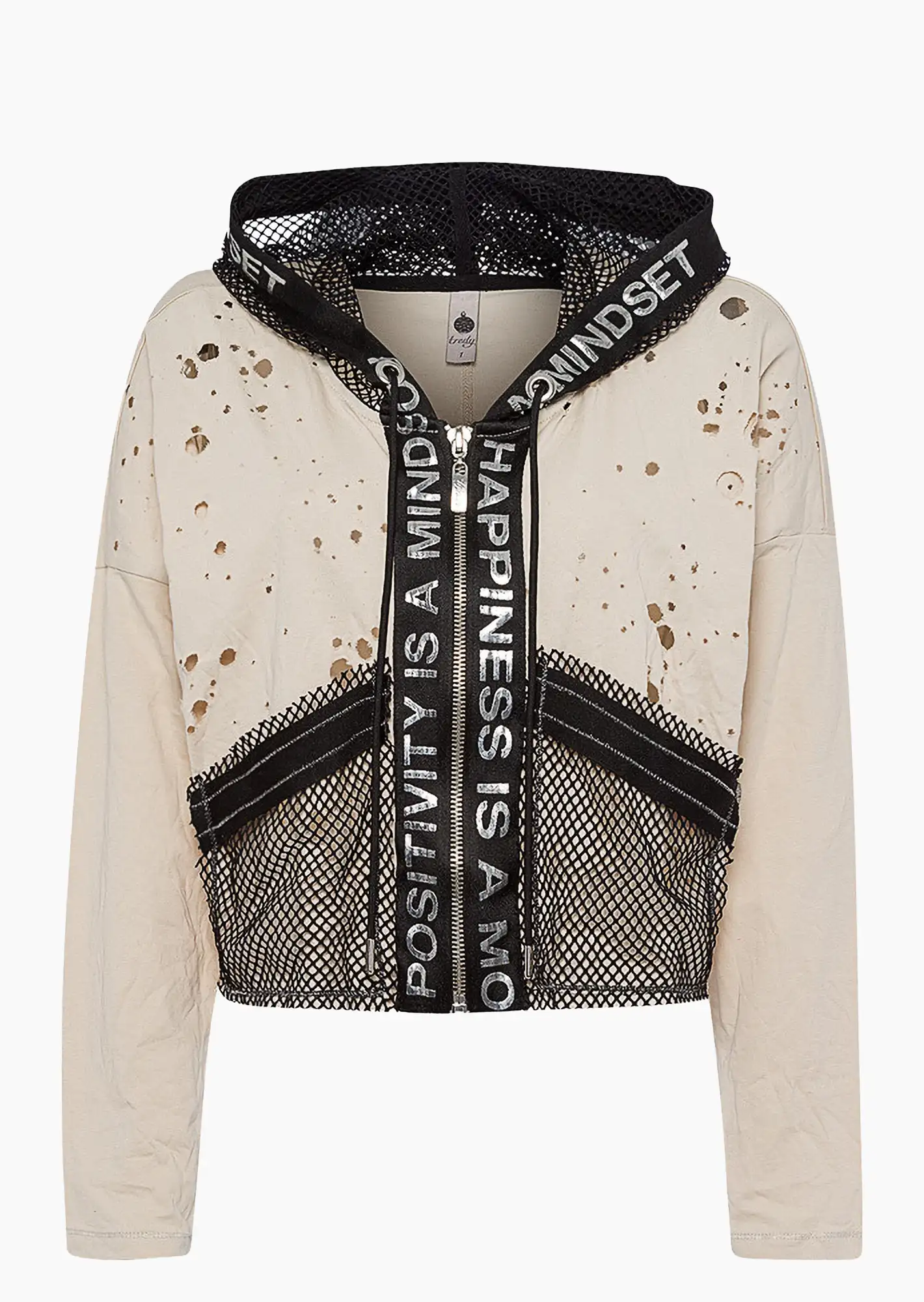 Shirtjacke 'Cropped', crema