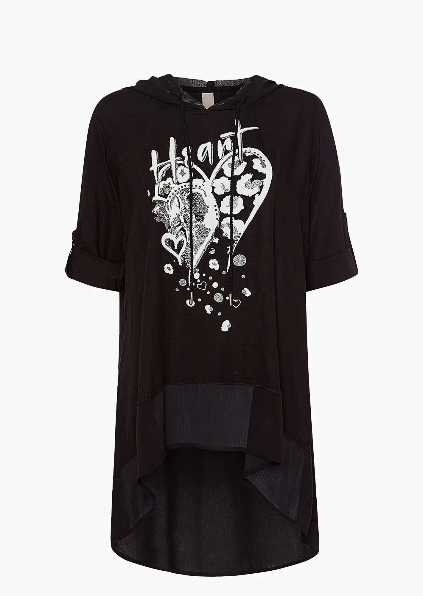 Bluse 'Heart', schwarz