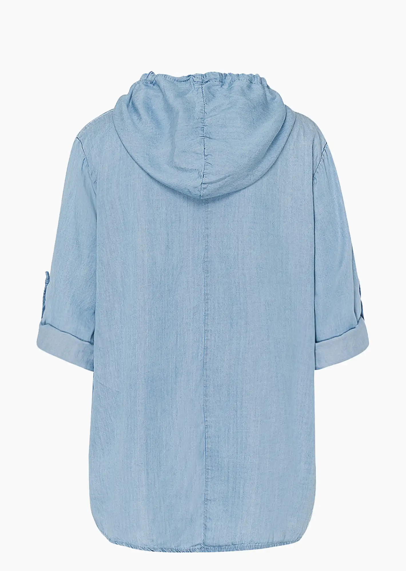 Bluse mit Patches, bleached denim