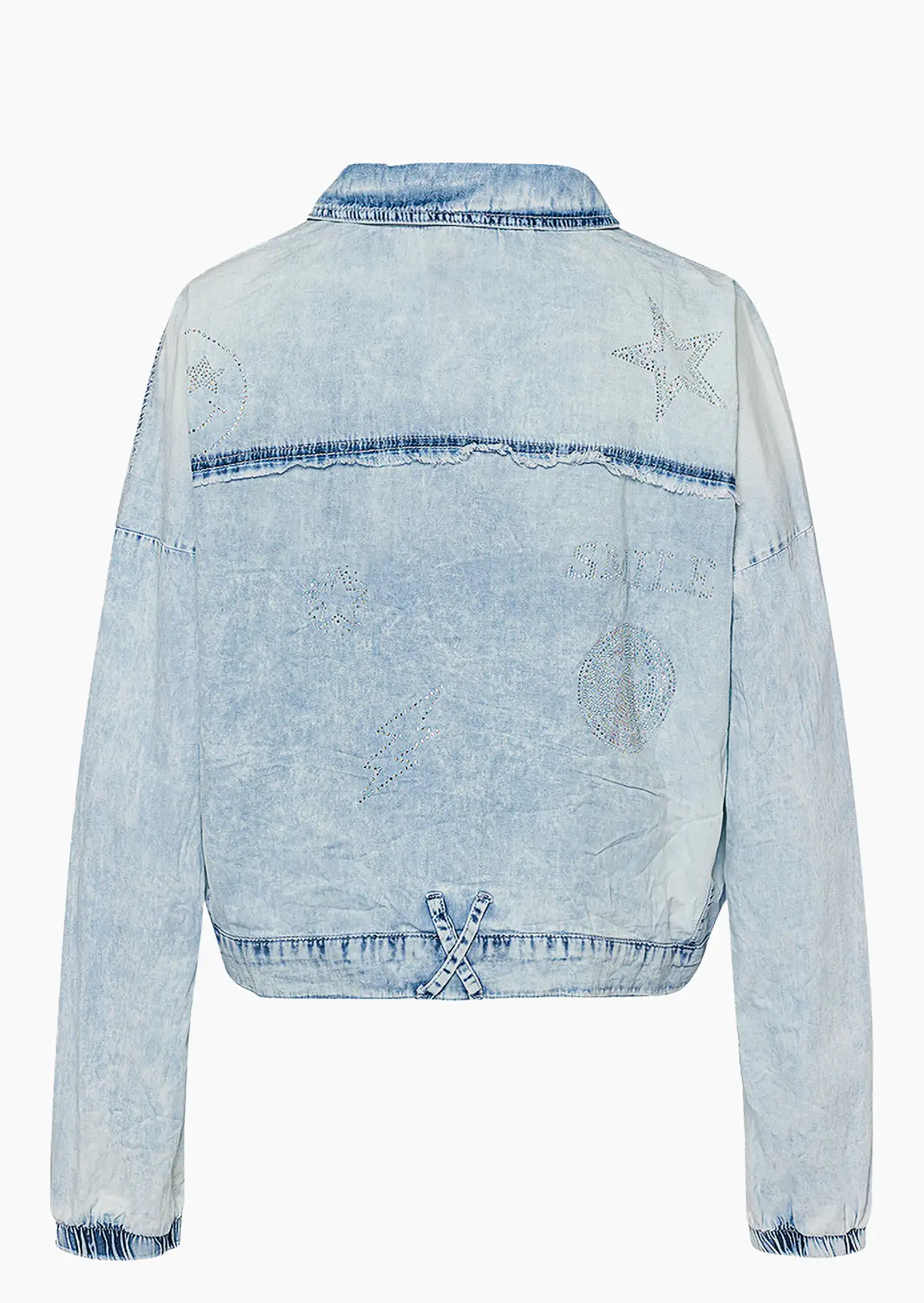 Jeansjacke 'Smiley', bleached denim