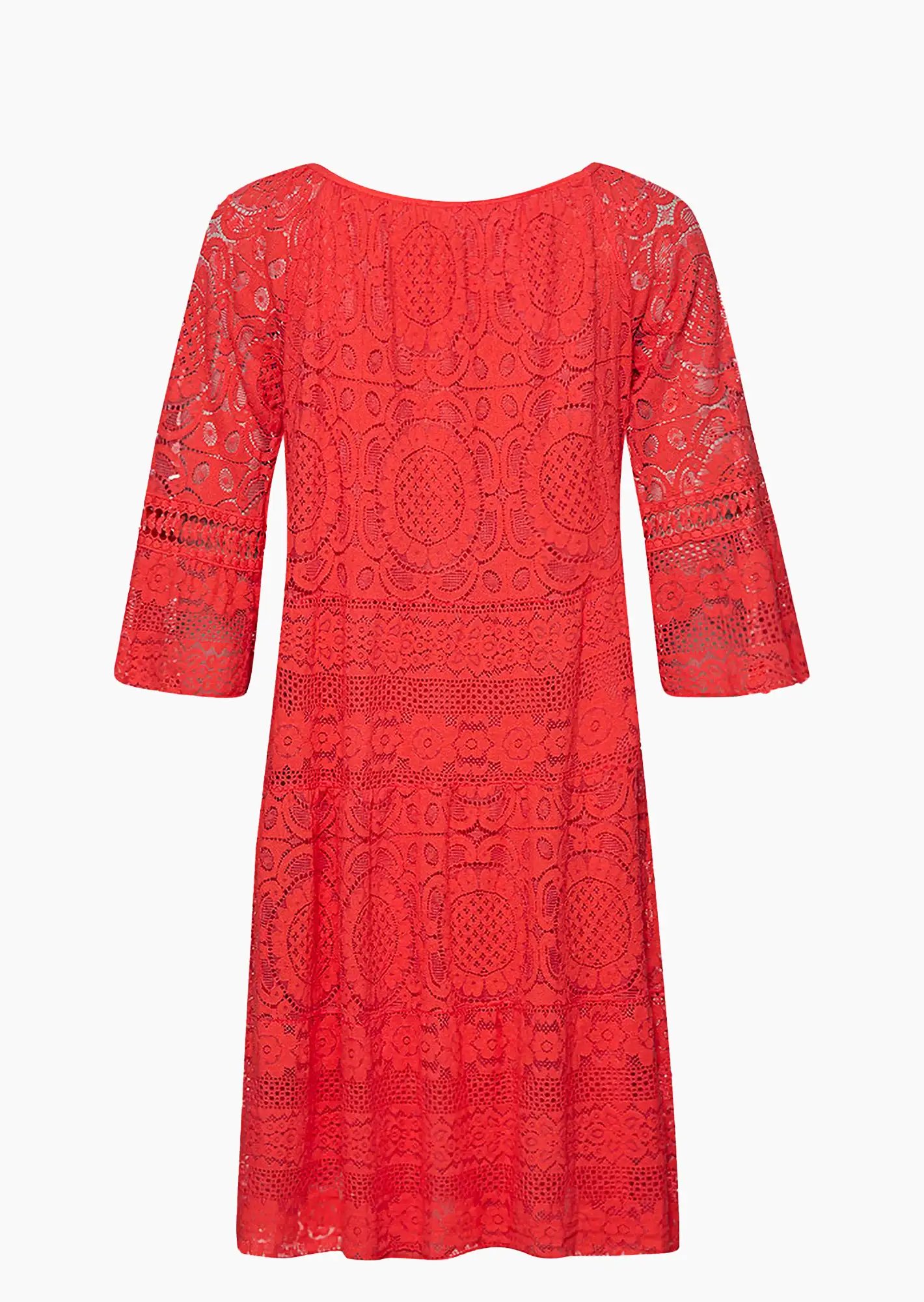 Kleid mit Spitze, koralle
