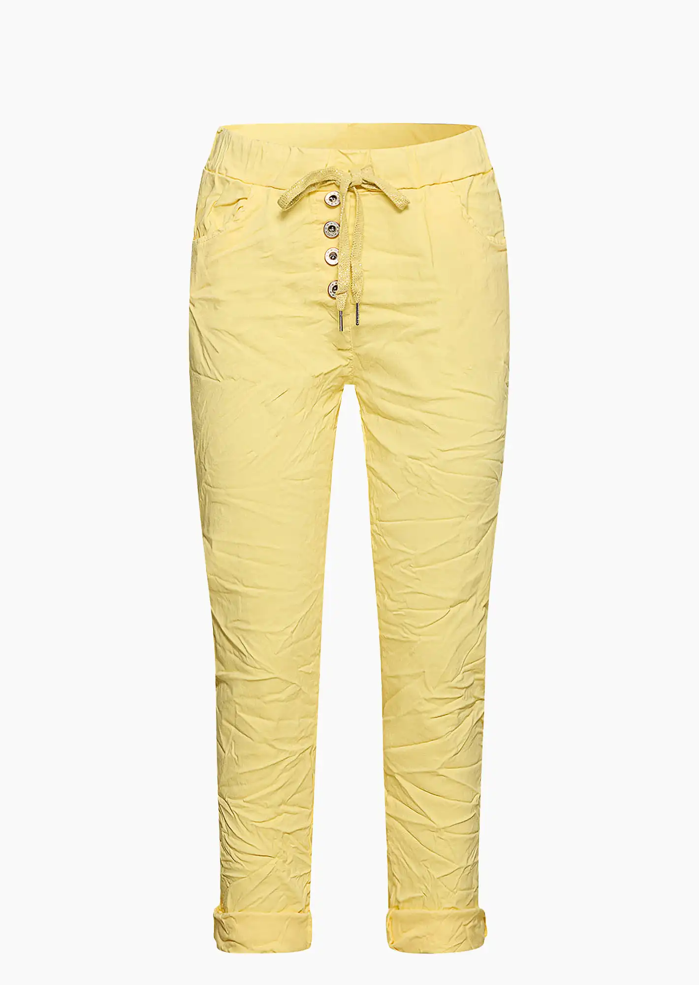 Joggpants mit Knopfleiste, butter yellow