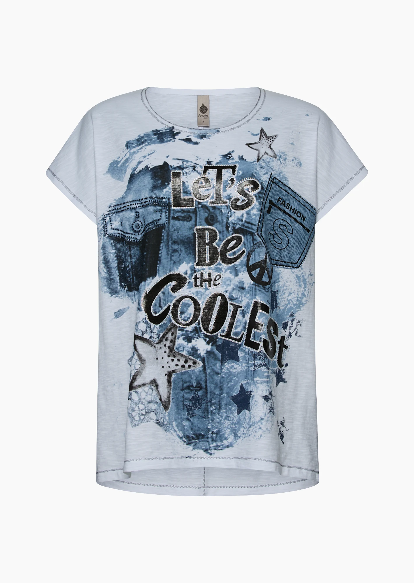 Shirt mit Print, weiß