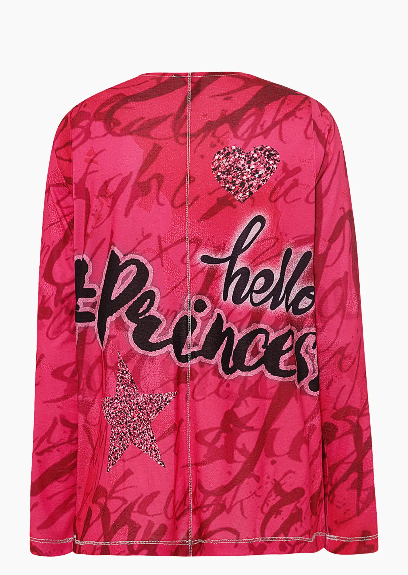 Langarmshirt 'Katze', pink flash