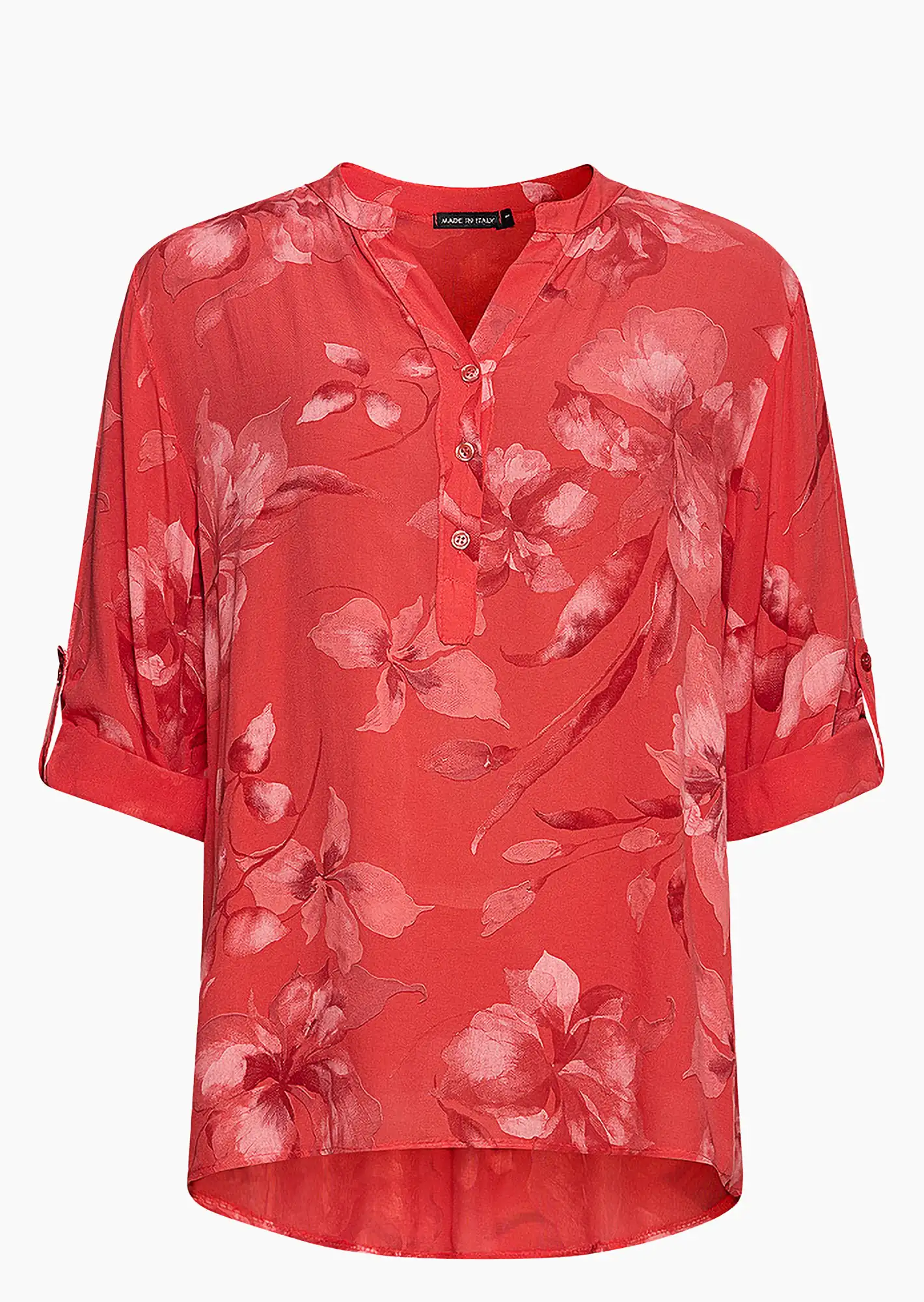 Bluse im Alloverprint, koralle