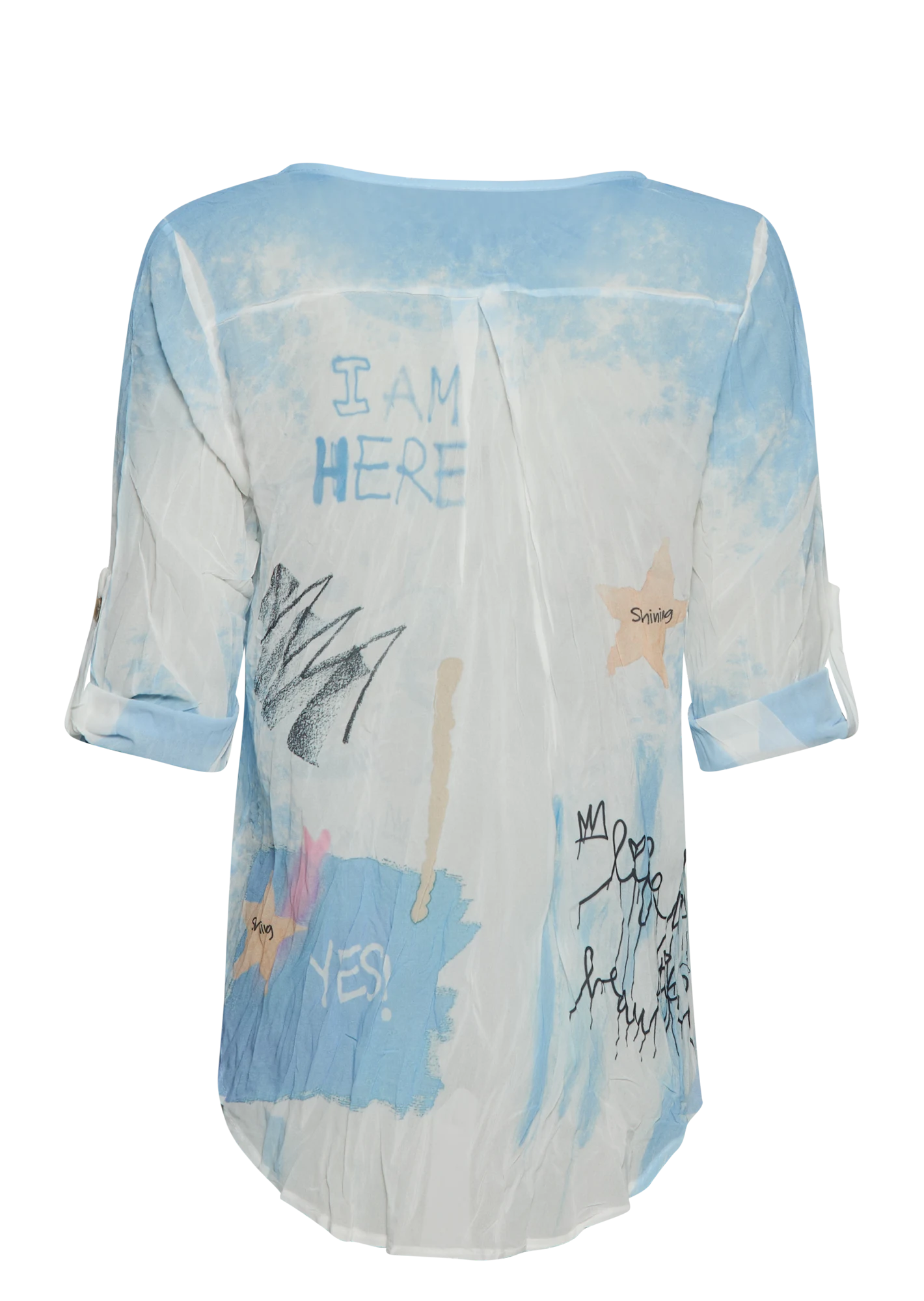Bluse 'Bärchen', blau-weiß