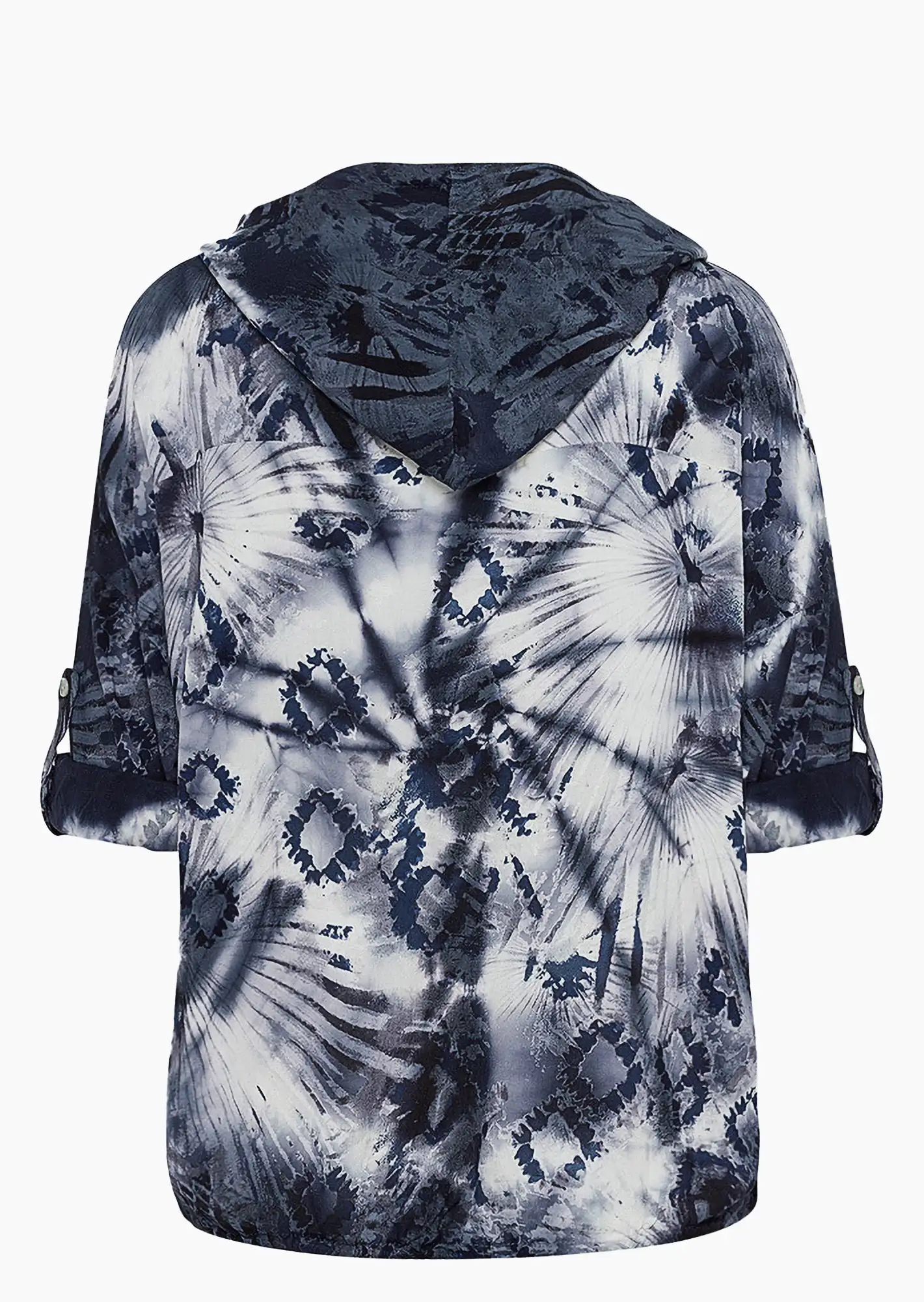 Bluse im Alloverprint, navy