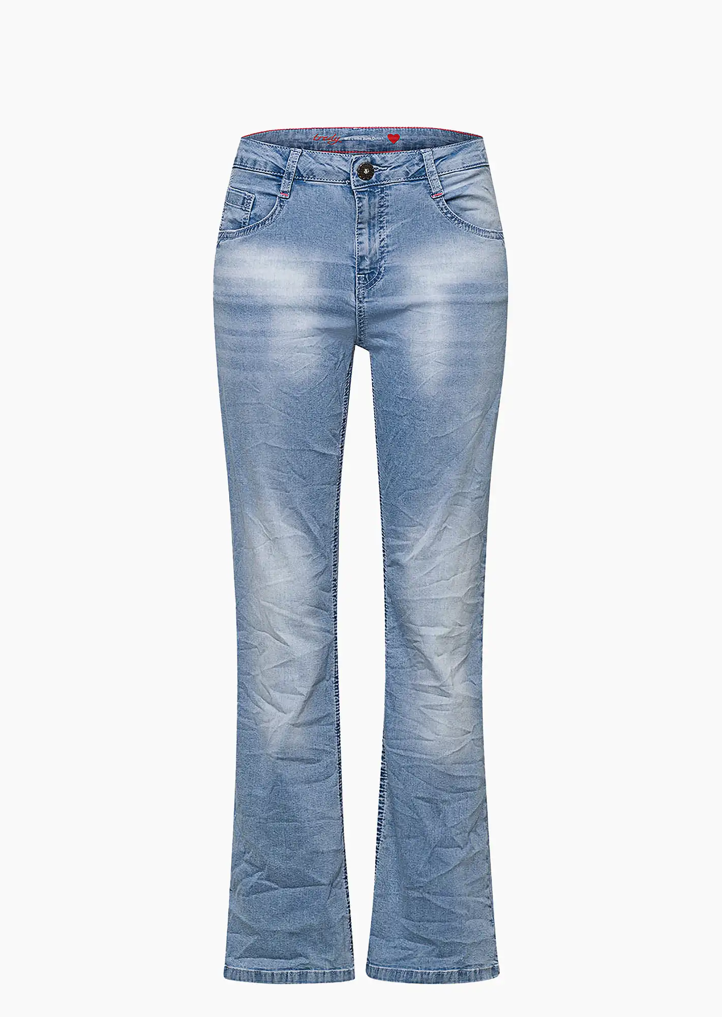 Jeans im Bootcut-Schnitt, light blue denim