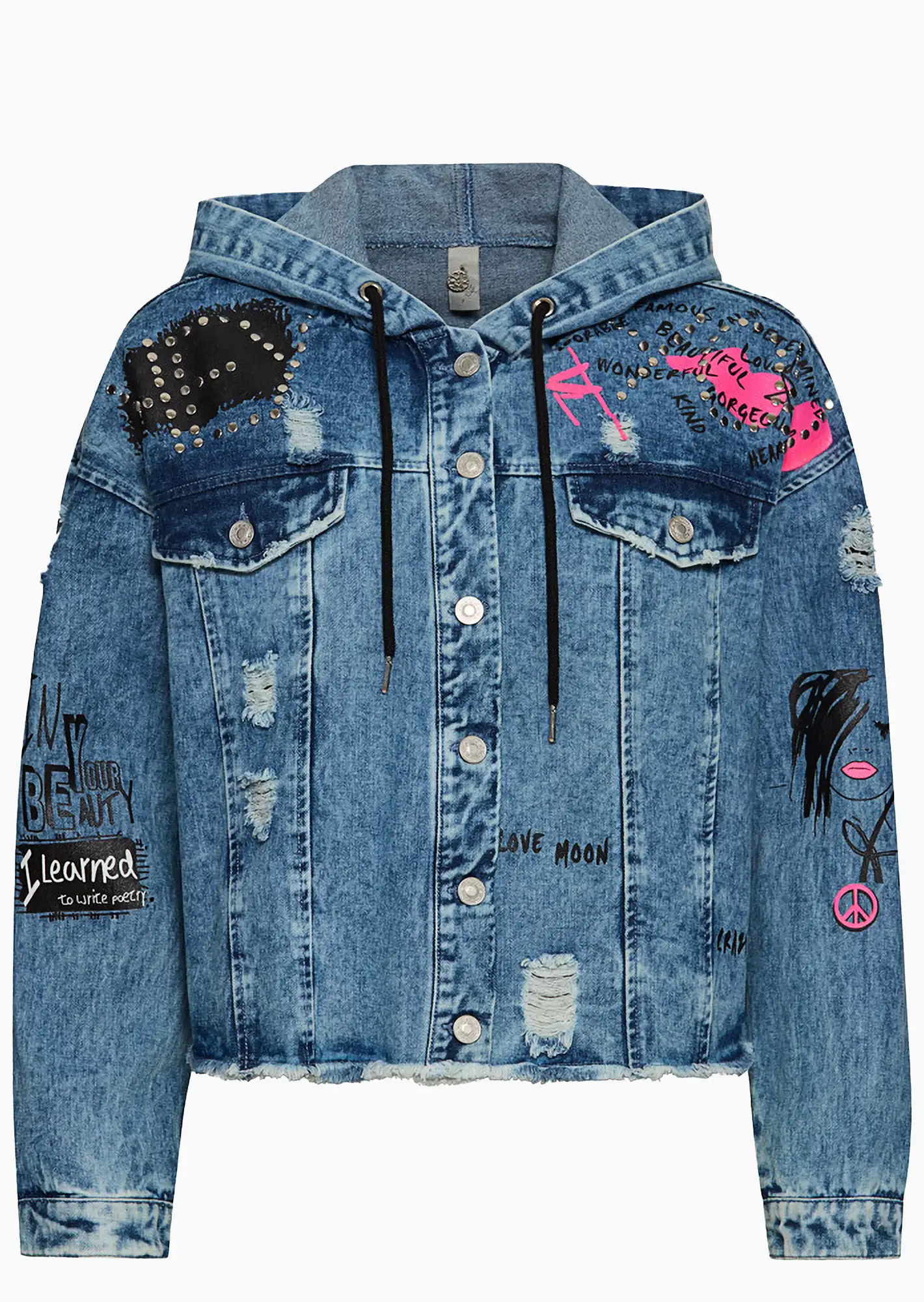 Jeansjacke 'PEACE', blue denim