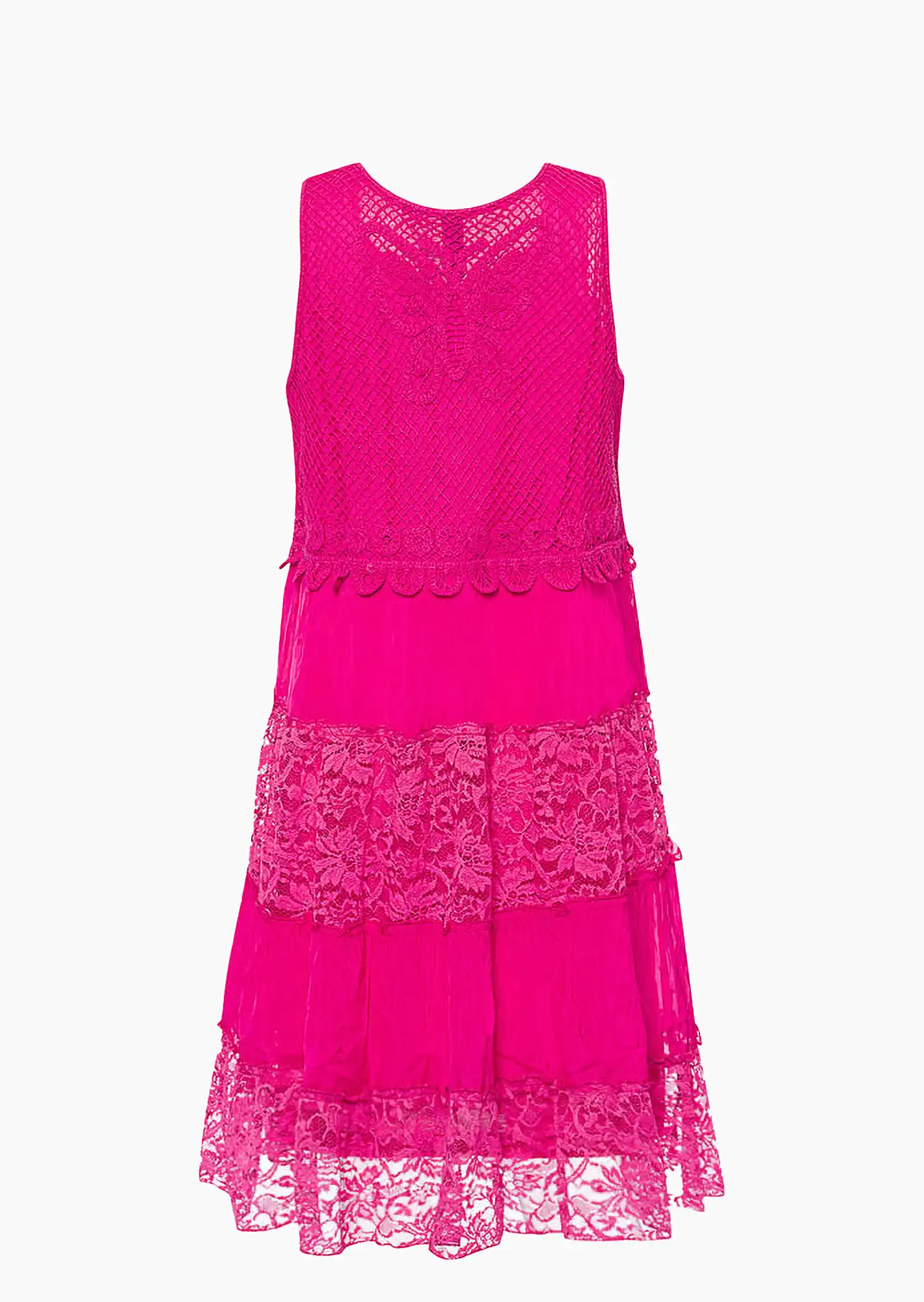 Kleid mit Spitze, very berry