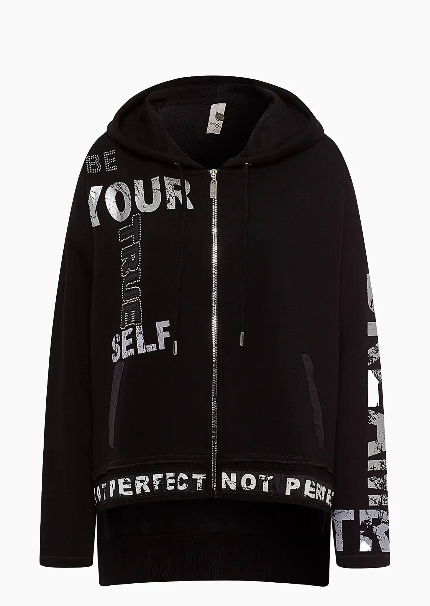 Sweatjacke 'True', schwarz