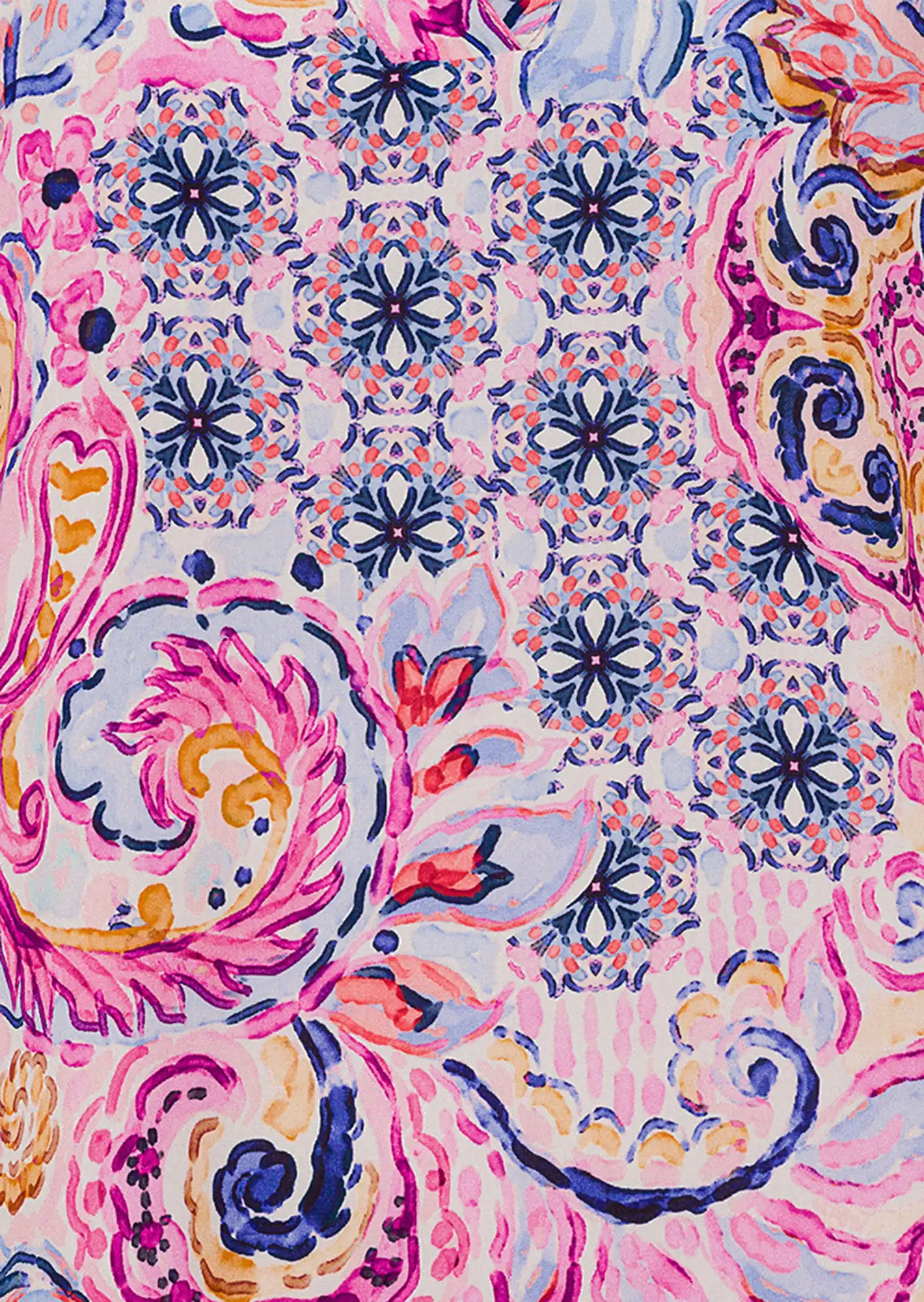 Bluse im Alloverprint, pink