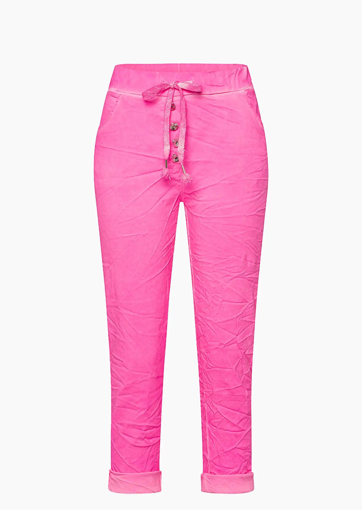 Joggpants mit Knopfleiste, neonpink