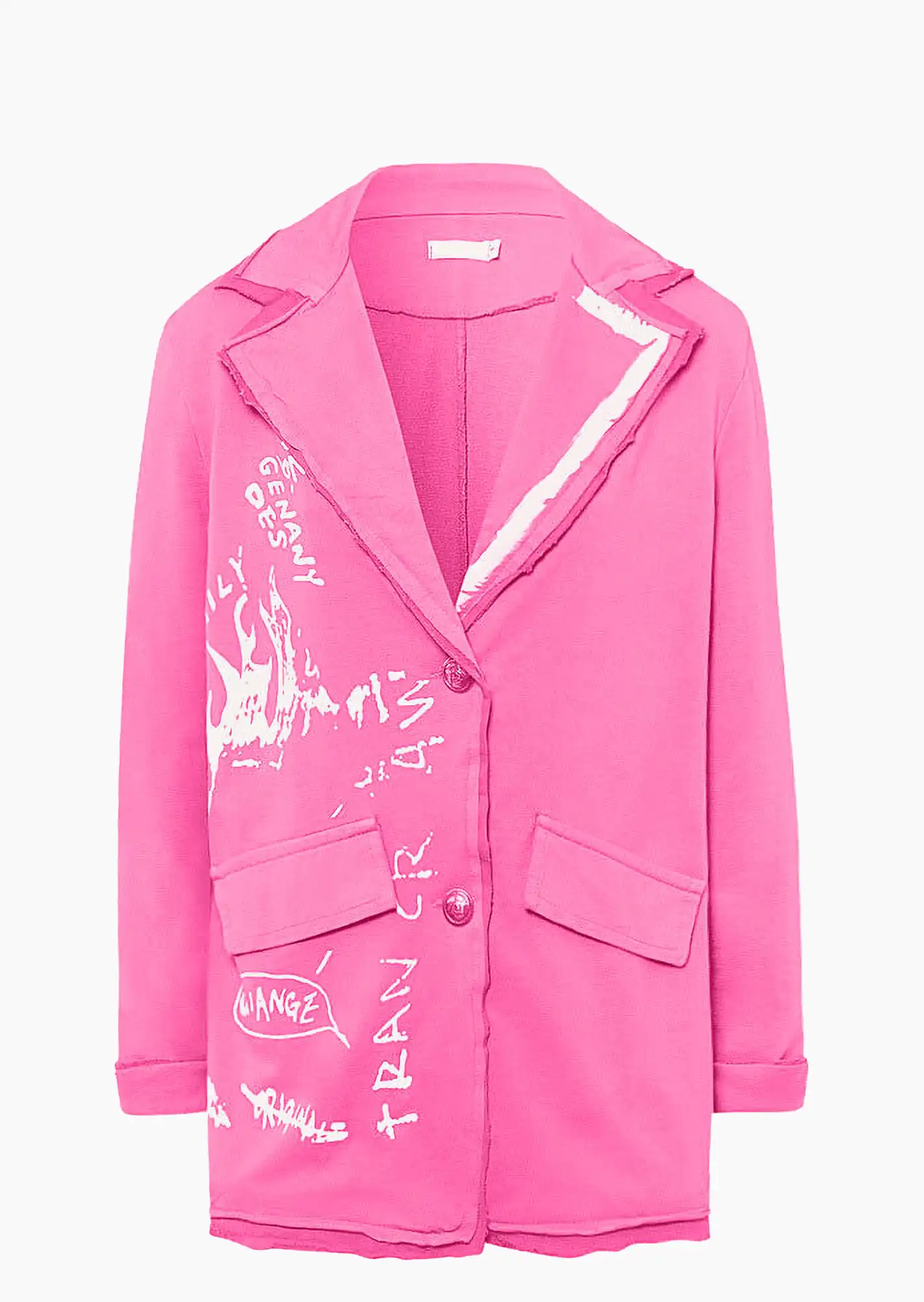 Blazer mit Lettering, pink fluro