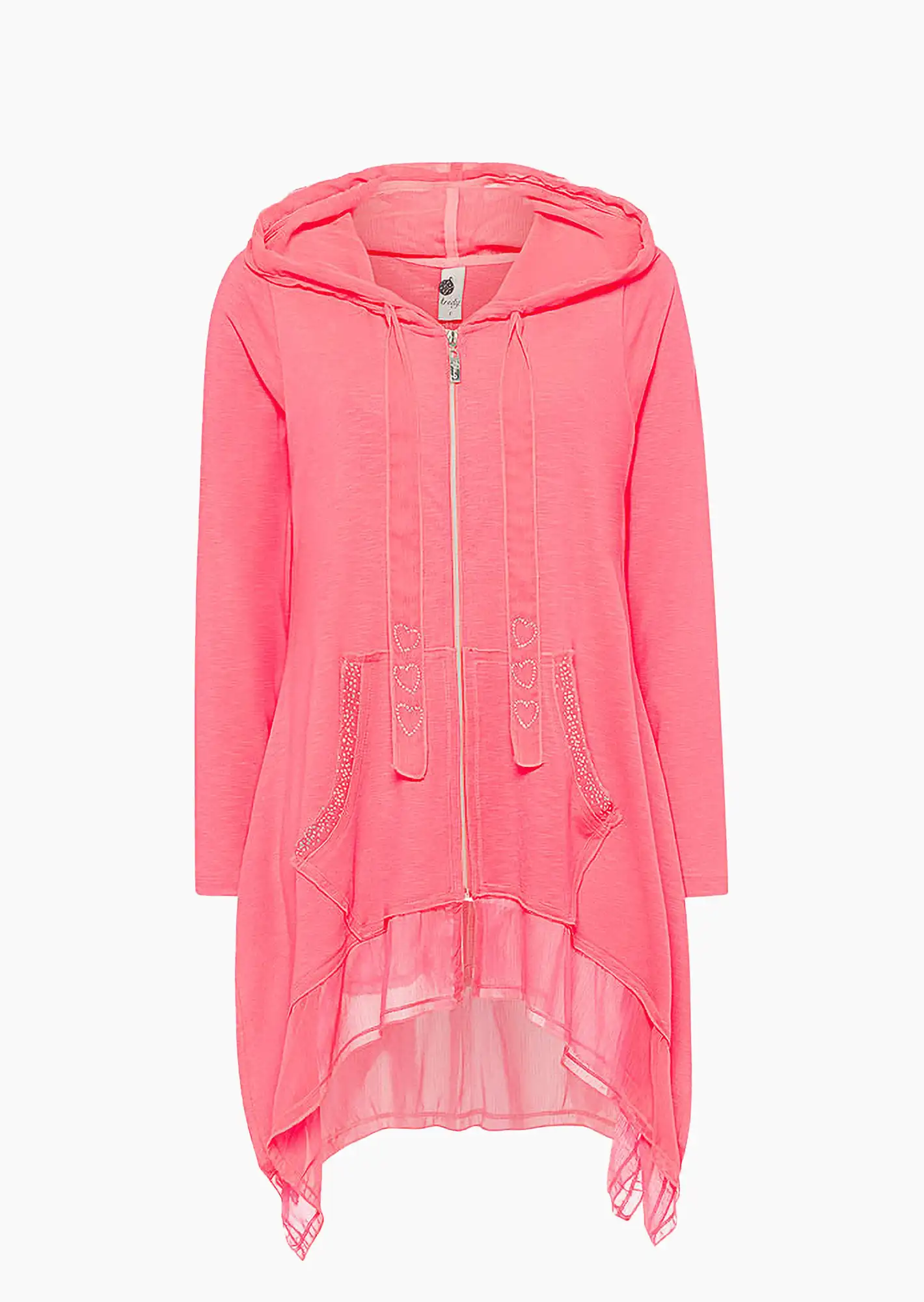 Shirtjacke 'Heart', neon lobster