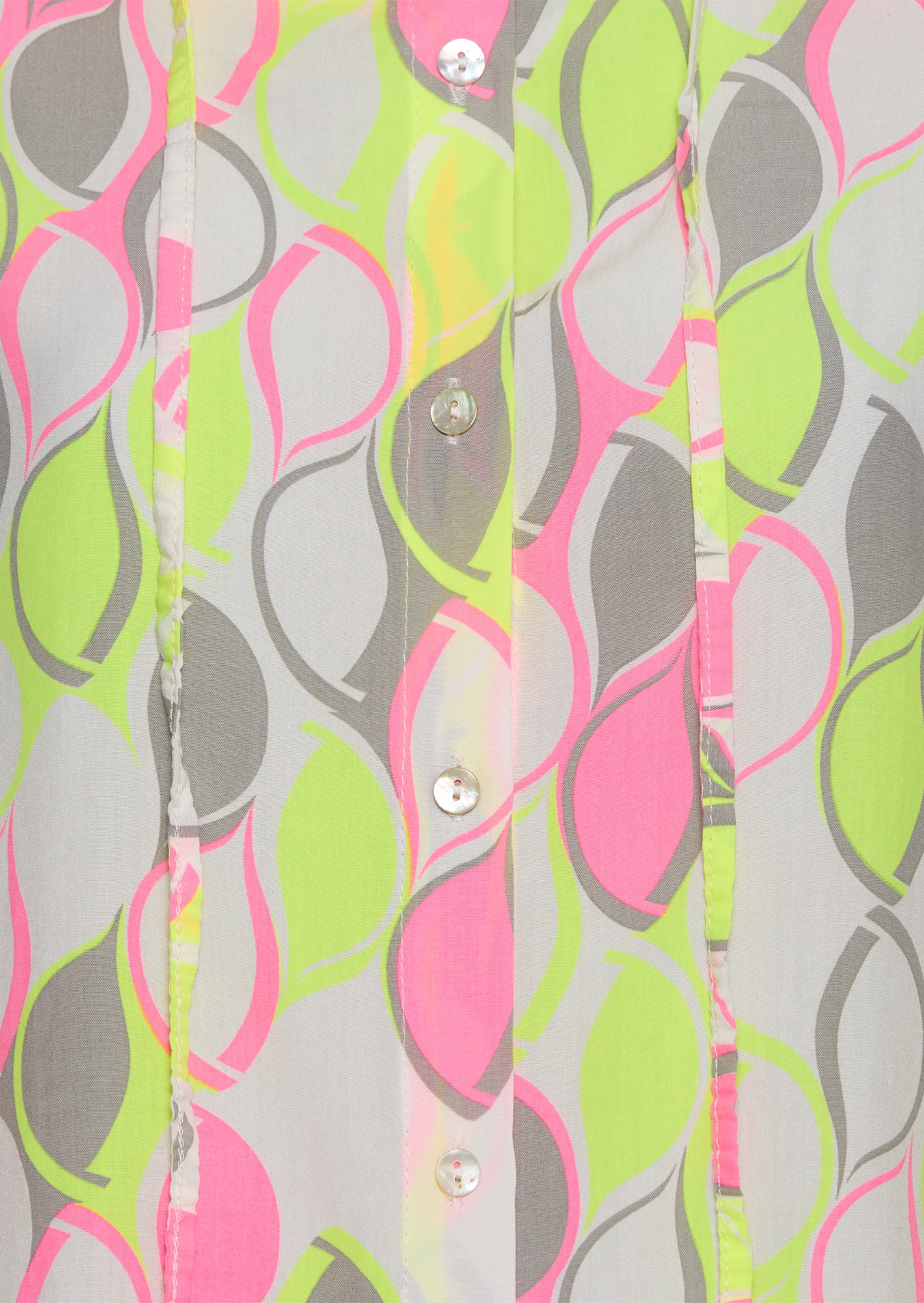 Bluse gemustert, weiß-neon