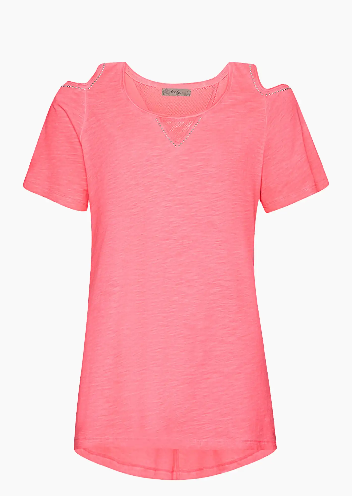 Shirt mit Cut-Outs, neon lobster