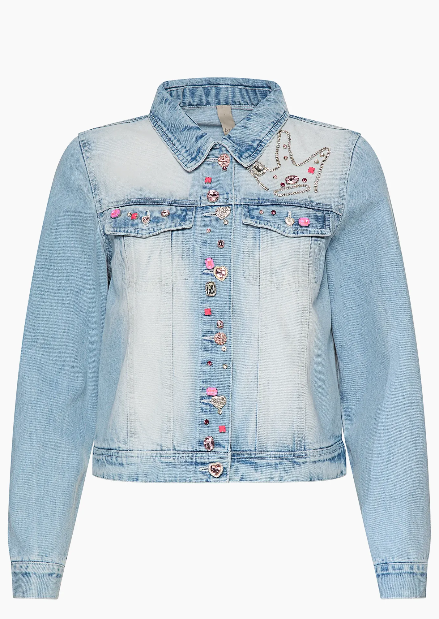 Jeansjacke mit Highlights, bleached denim