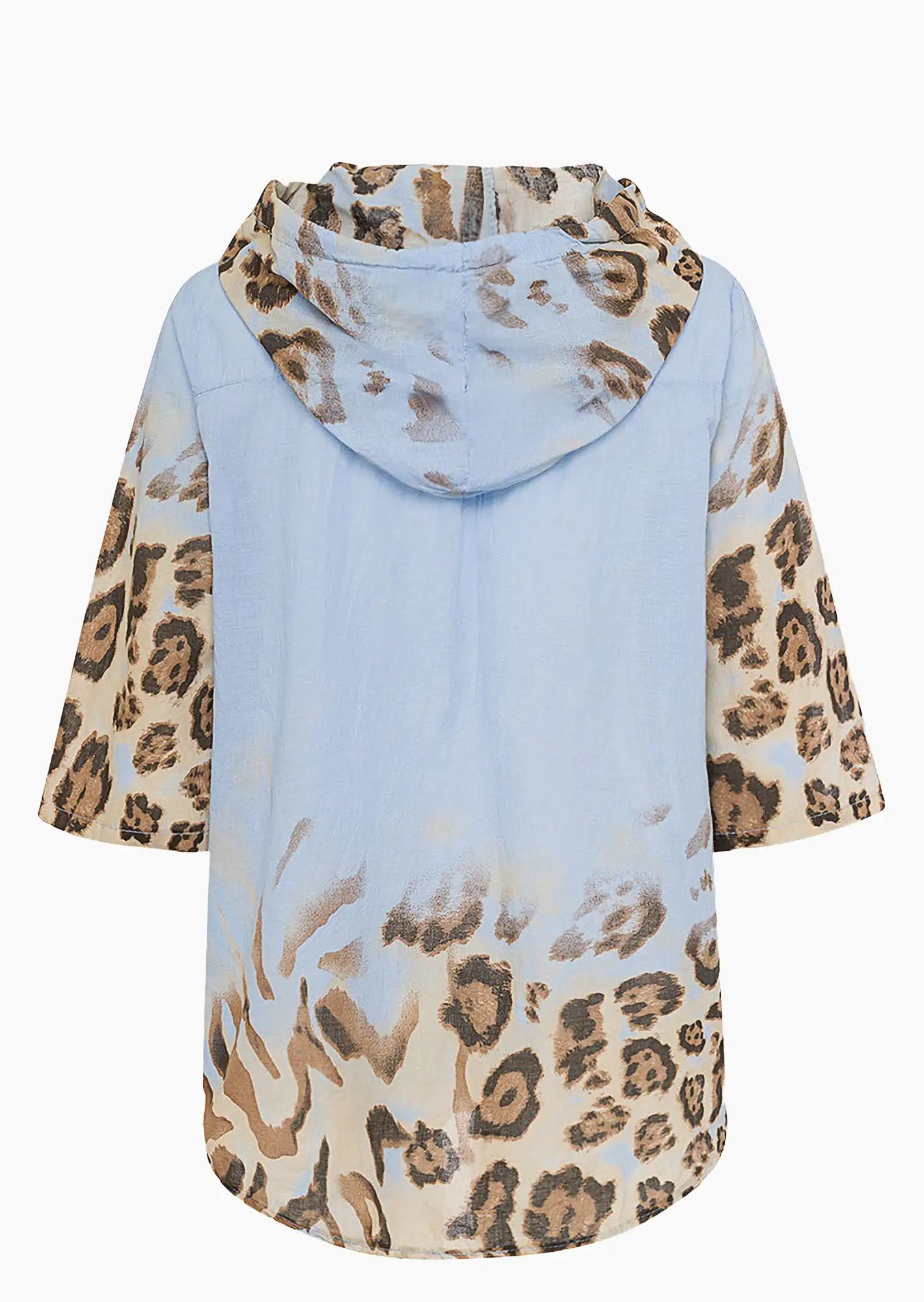Bluse im Animalstyle, blue denim