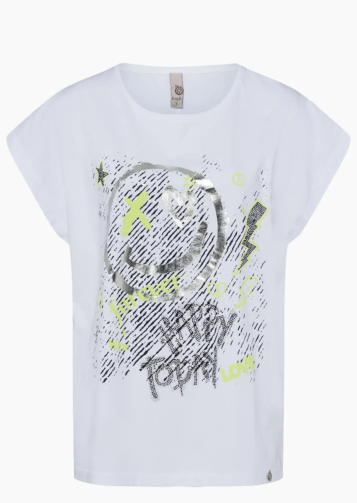 Shirt 'Smiley', weiß