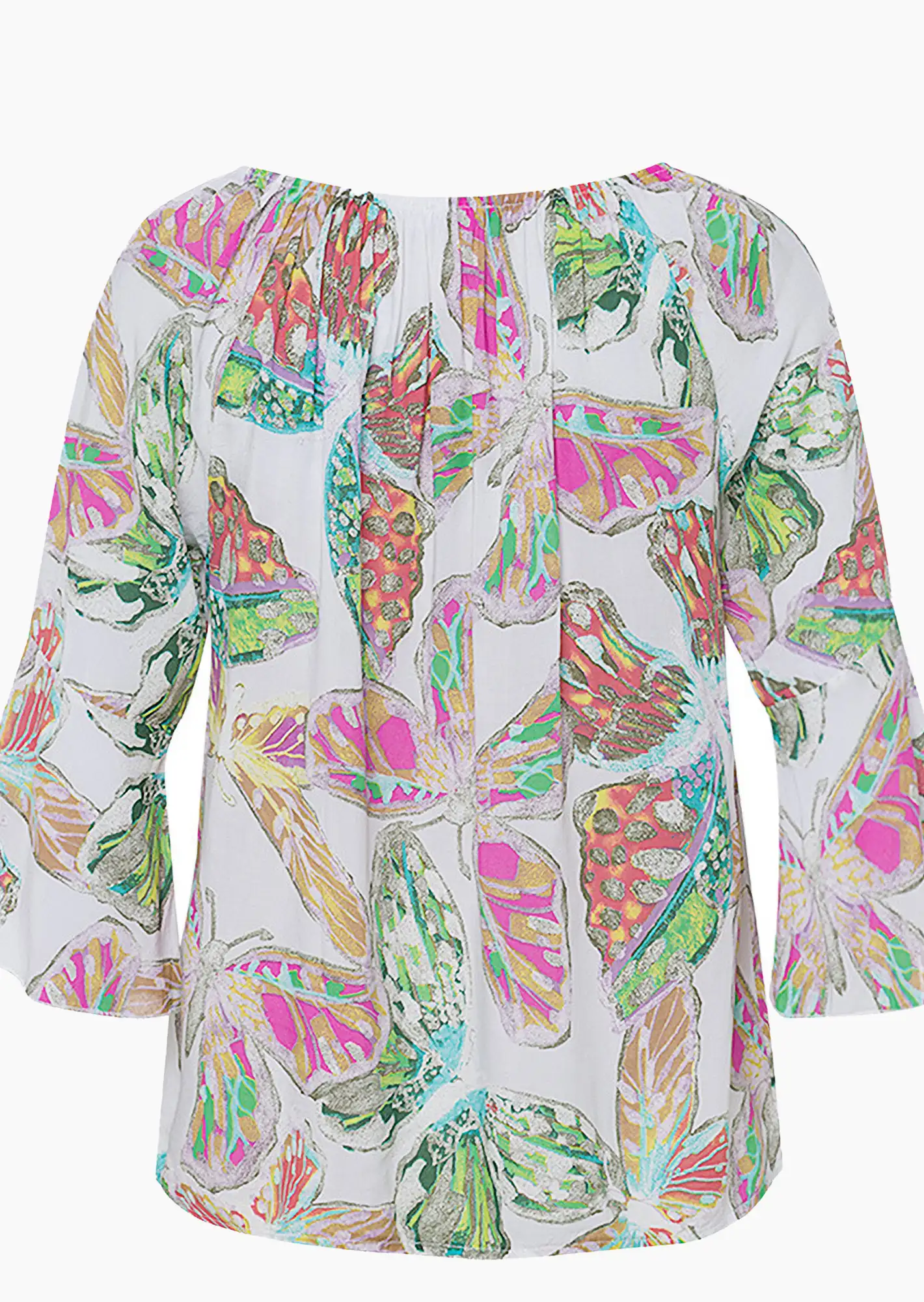 Bluse 'Schmetterling', weiß-bunt