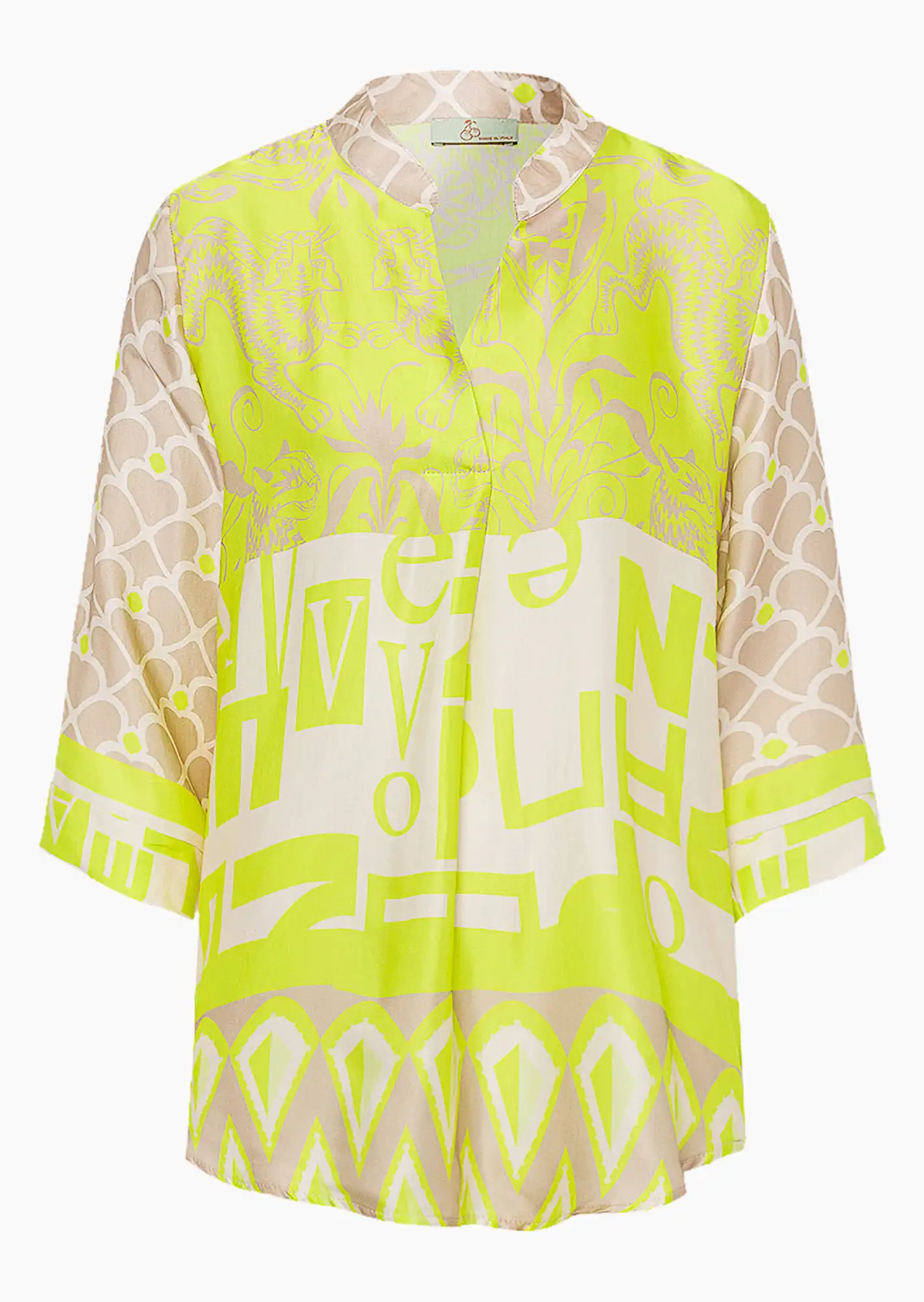 Bluse im Alloverprint, lime