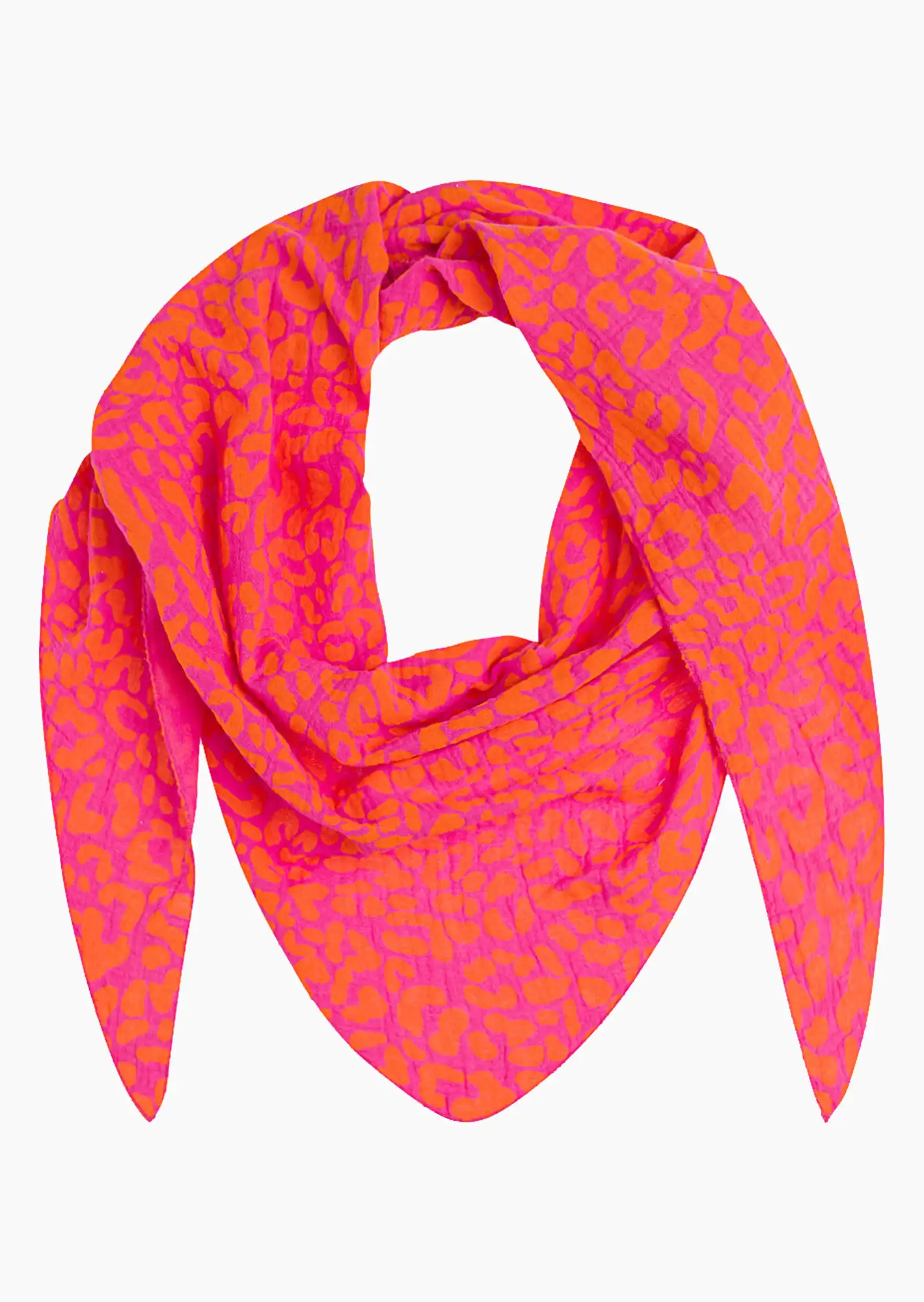 Musselin-Schal, pink-orange