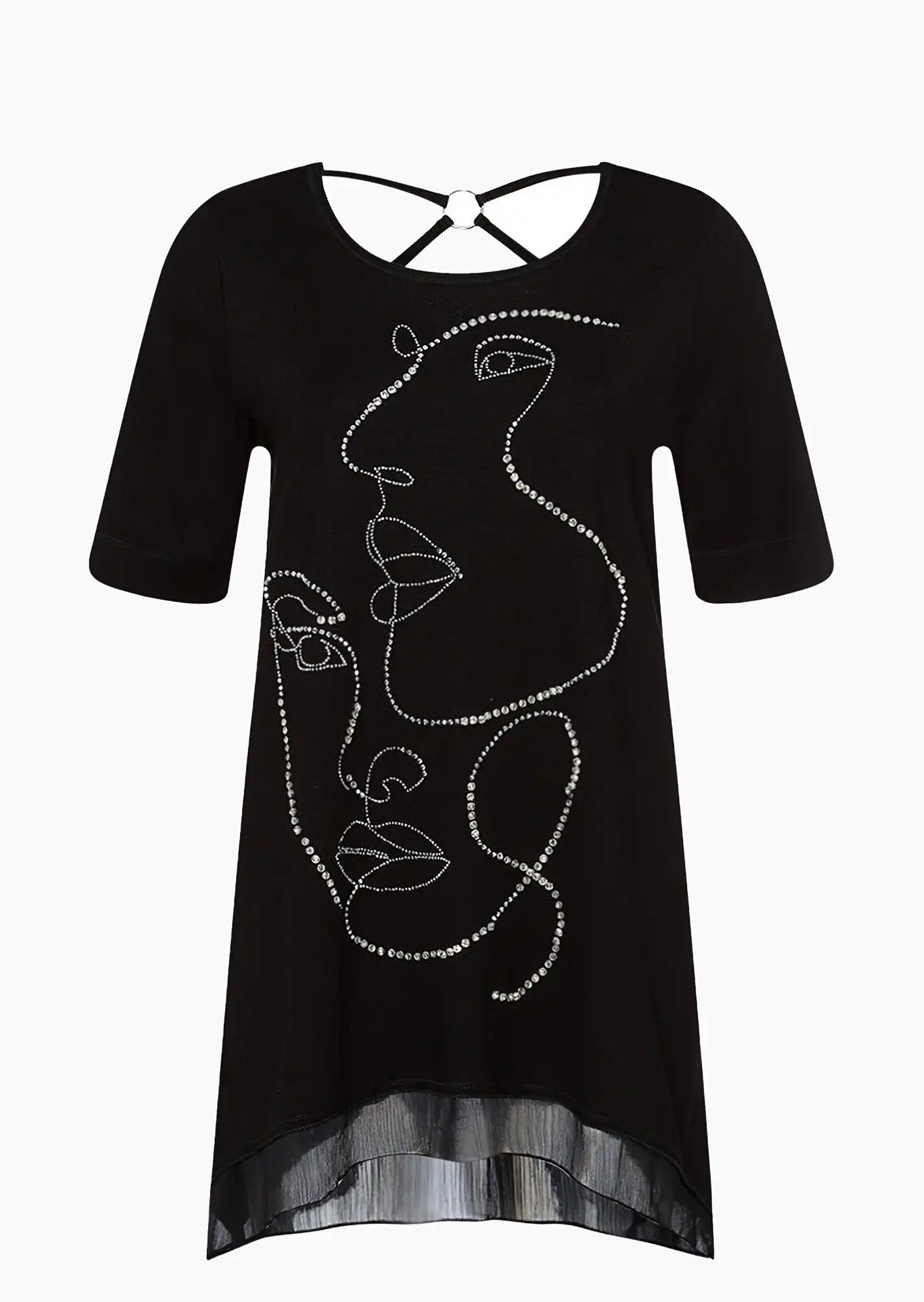 Shirt 'Face', schwarz
