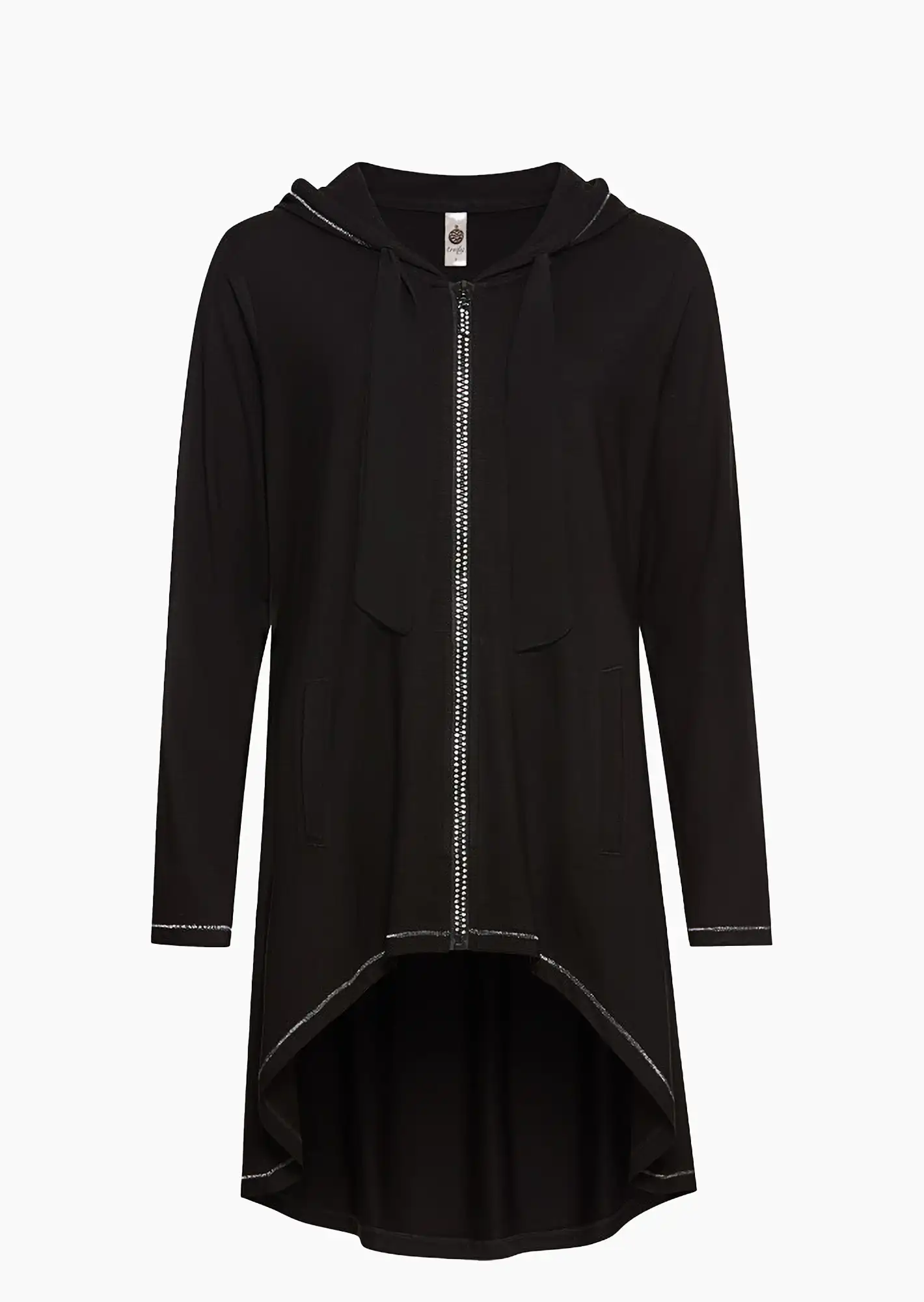 Shirtjacke  Glitzer, schwarz