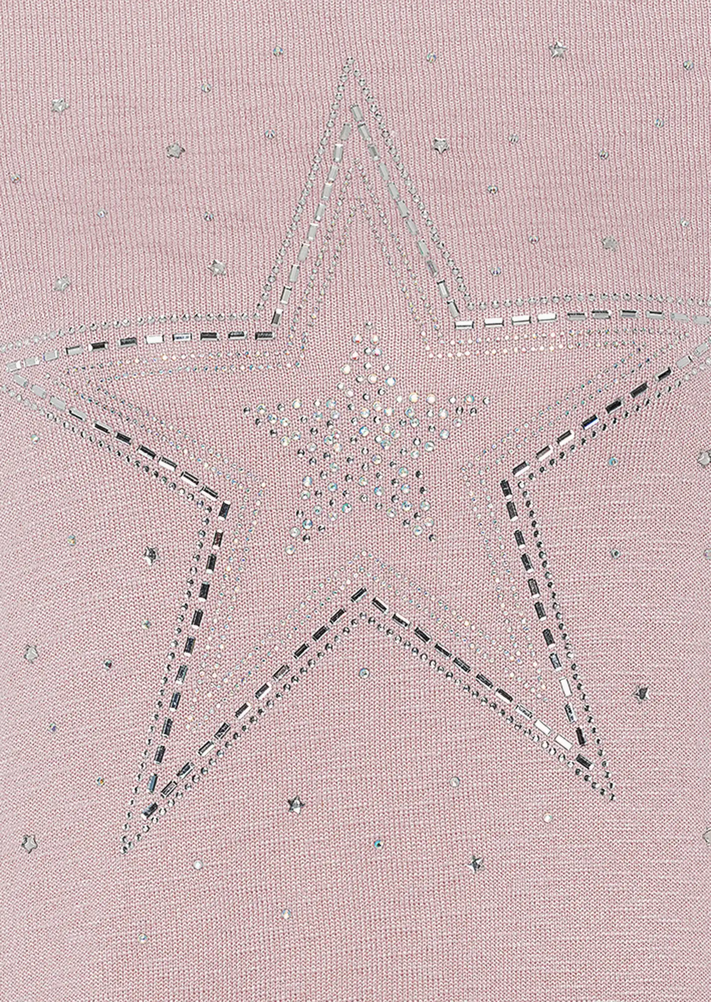 Langarmshirt 'Stern' in Strickoptik, rosenholz