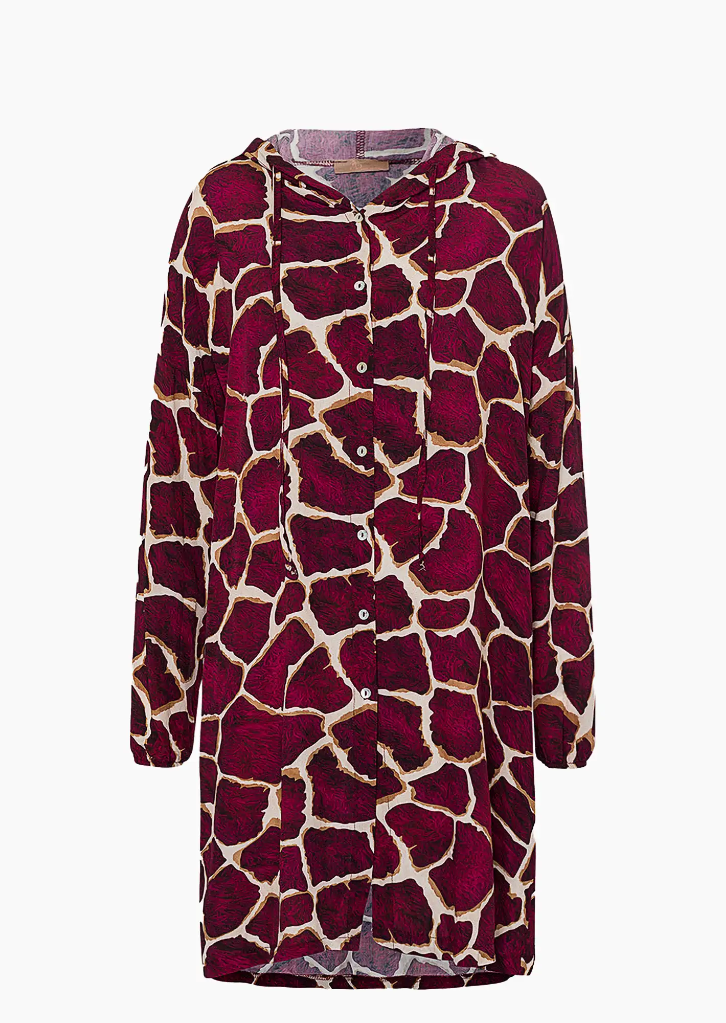Bluse im Animalprint, burgund