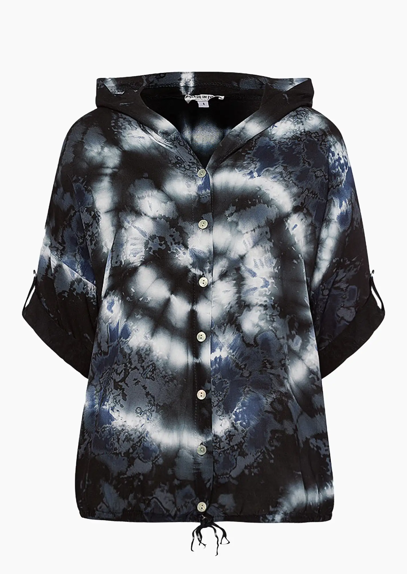 Bluse im Batikstyle, schwarz