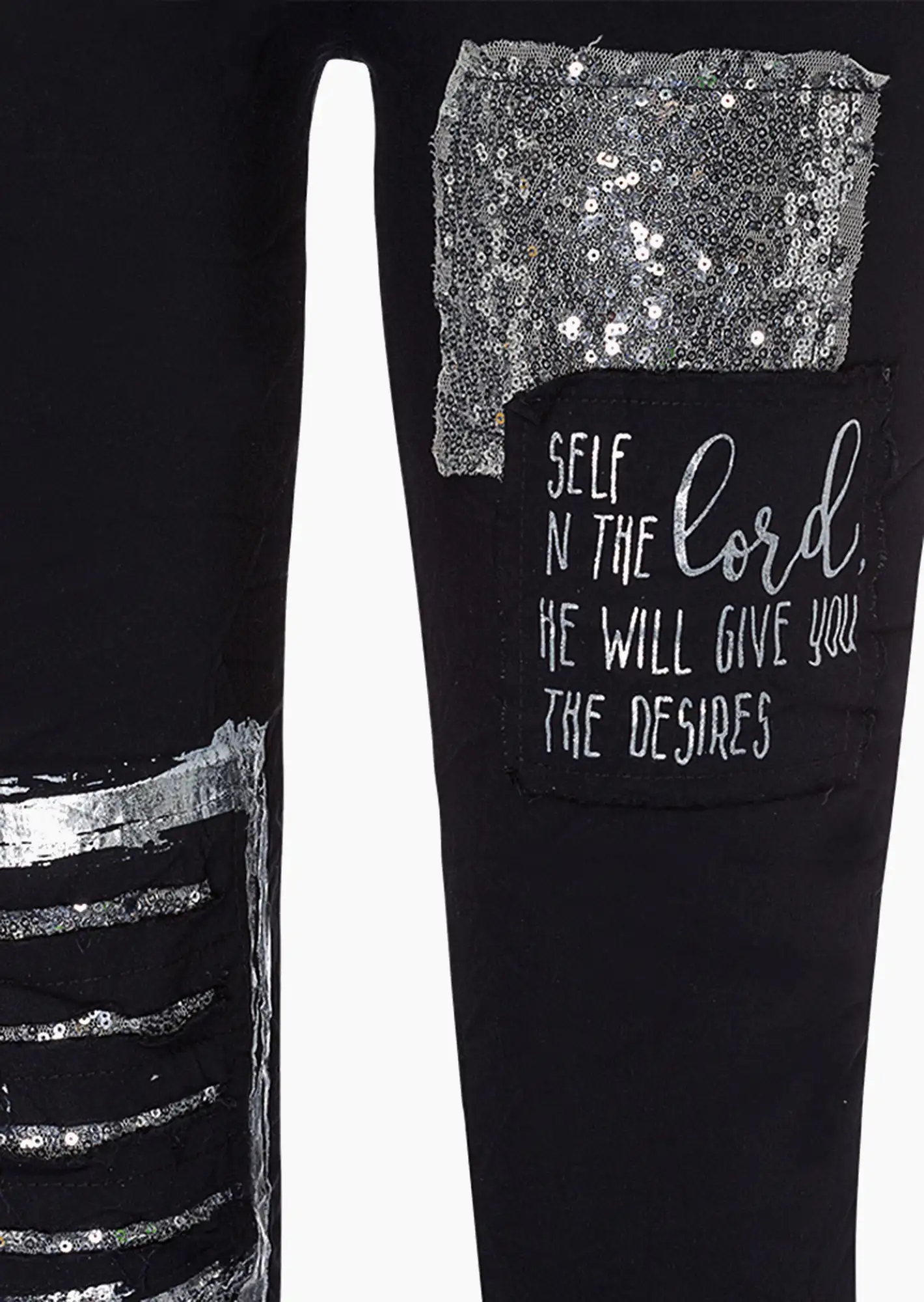 Joggpants mit Pailletten, navy