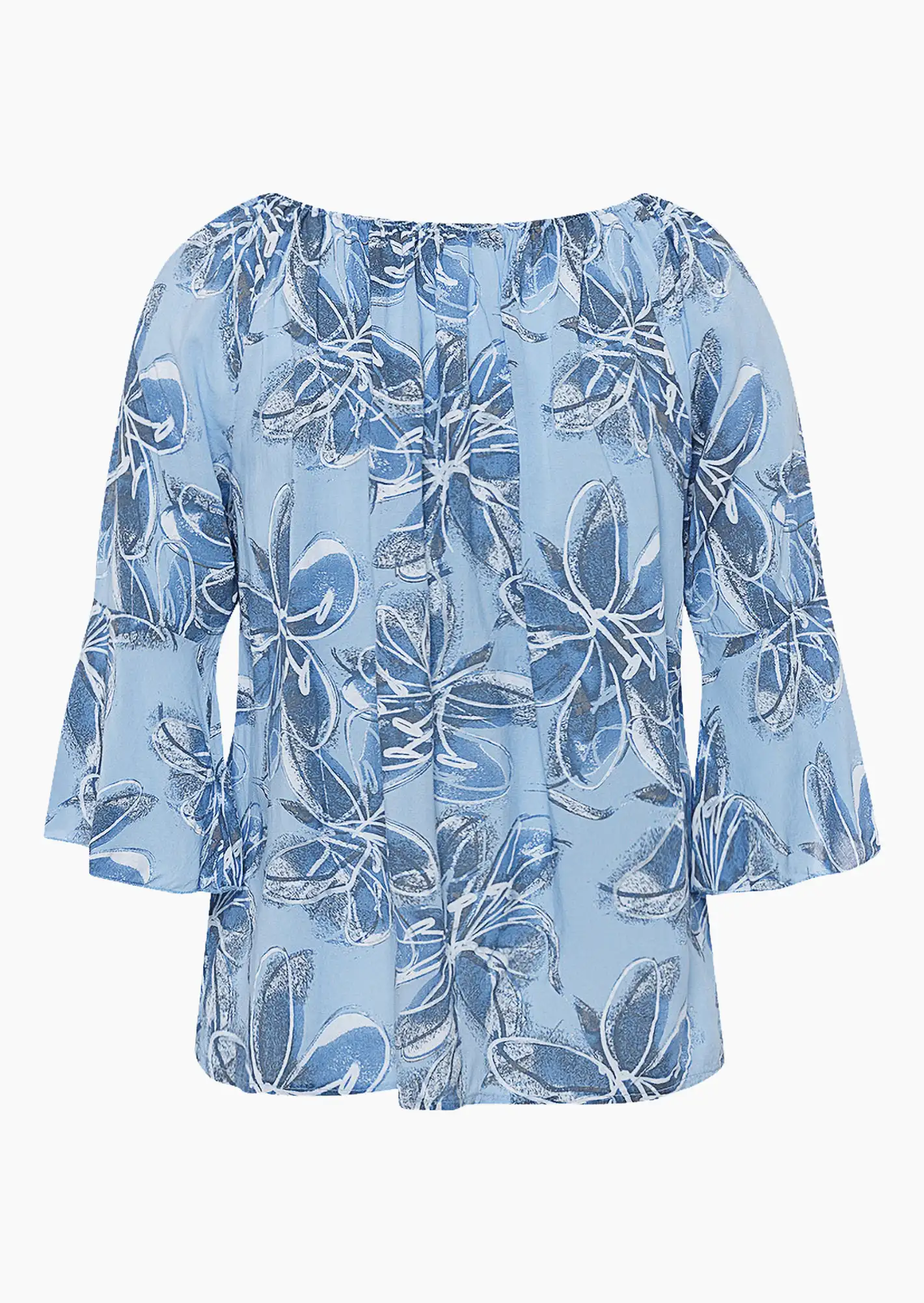 Bluse mit floralem Print, eiskristall