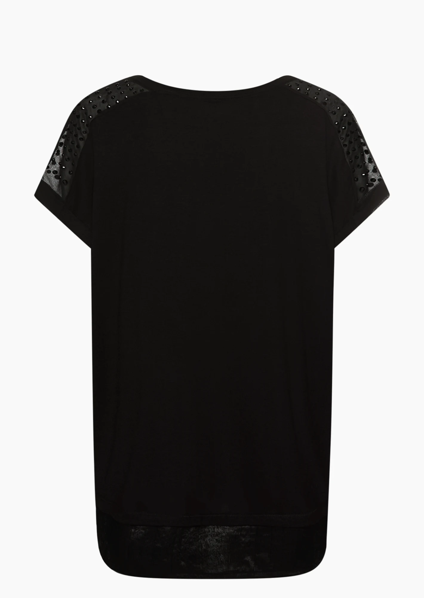 Shirt mit Nieten, schwarz