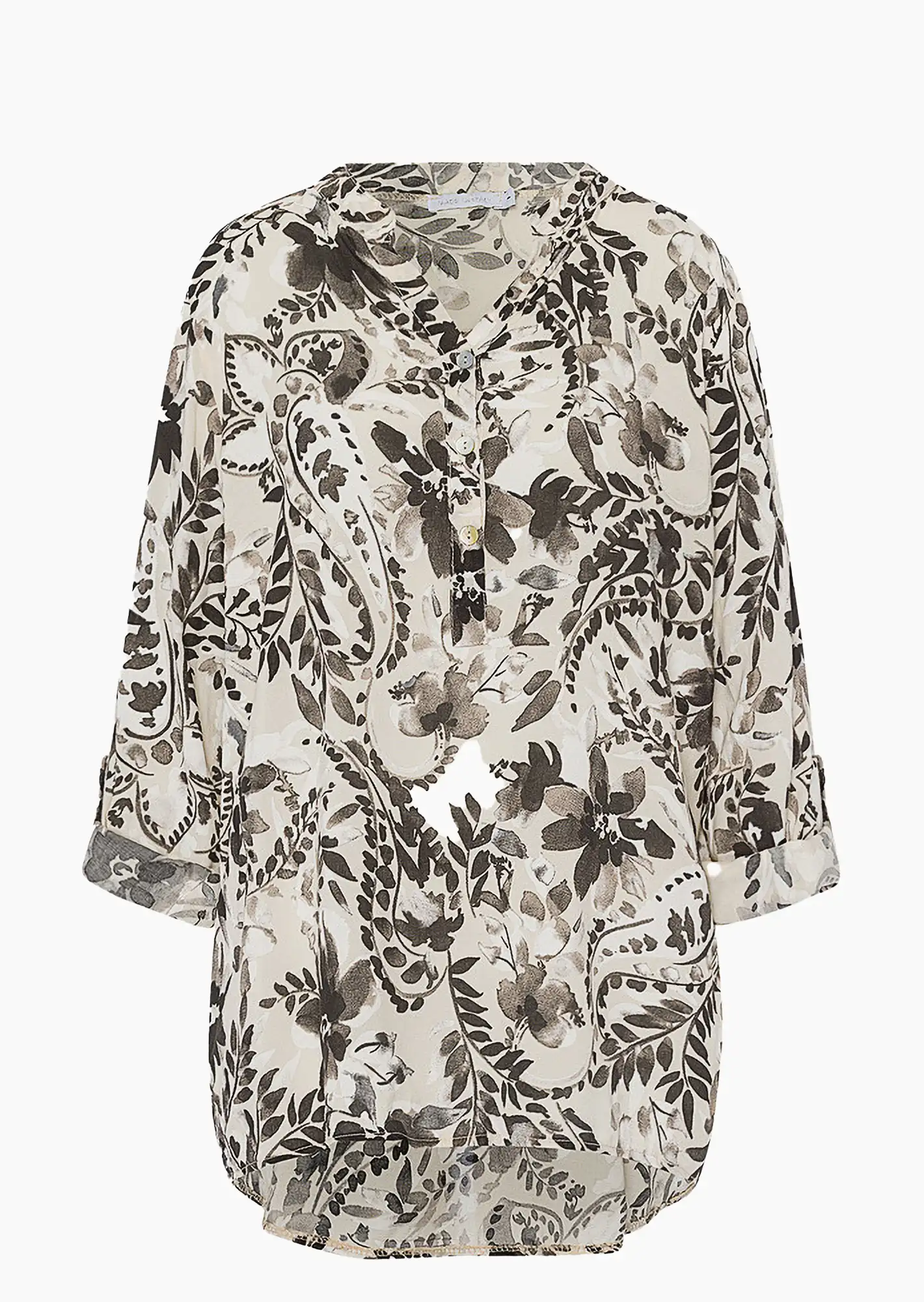 Bluse im Alloverprint, crema