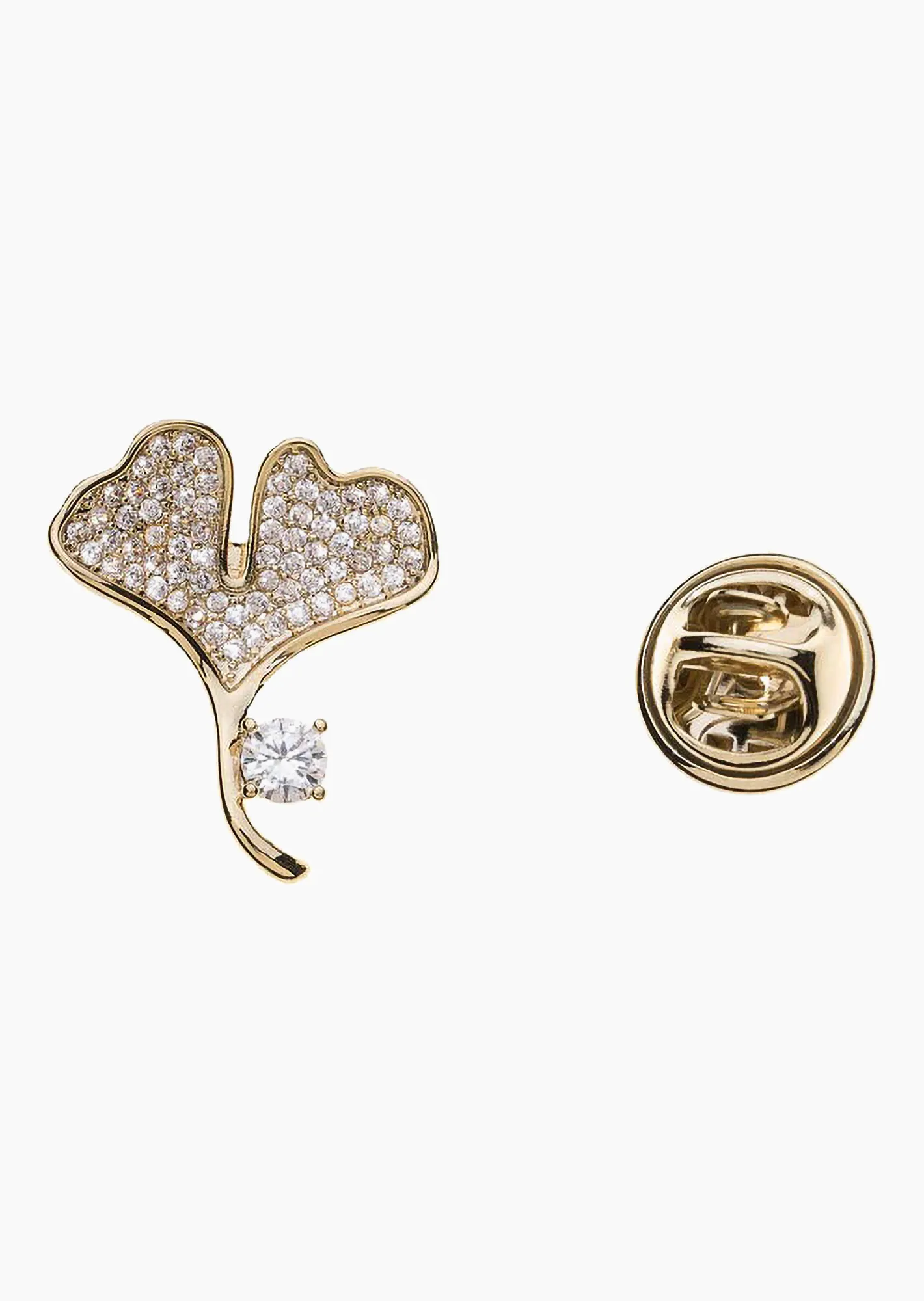 Brosche 'Klee', gold