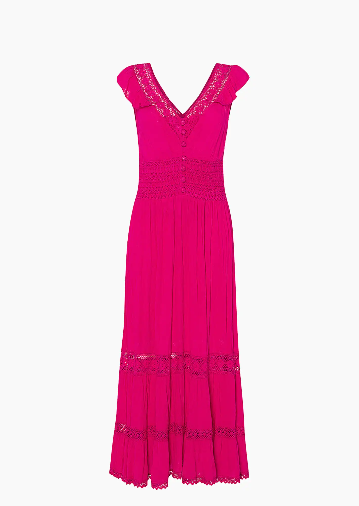 Kleid mit Häkelspitze, very berry