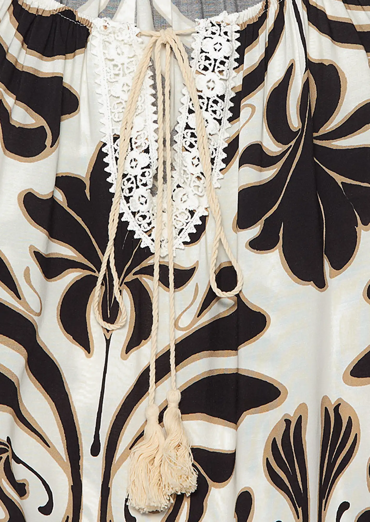 Kleid im Alloverprint, schwarz-offwhite