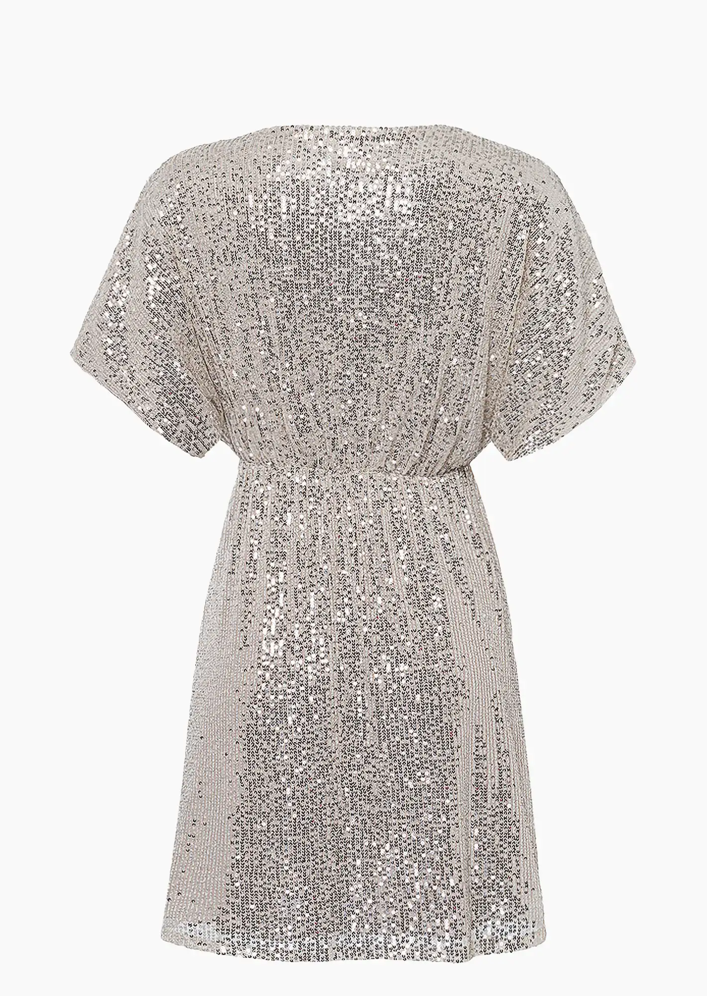 Kleid mit Pailletten, crema