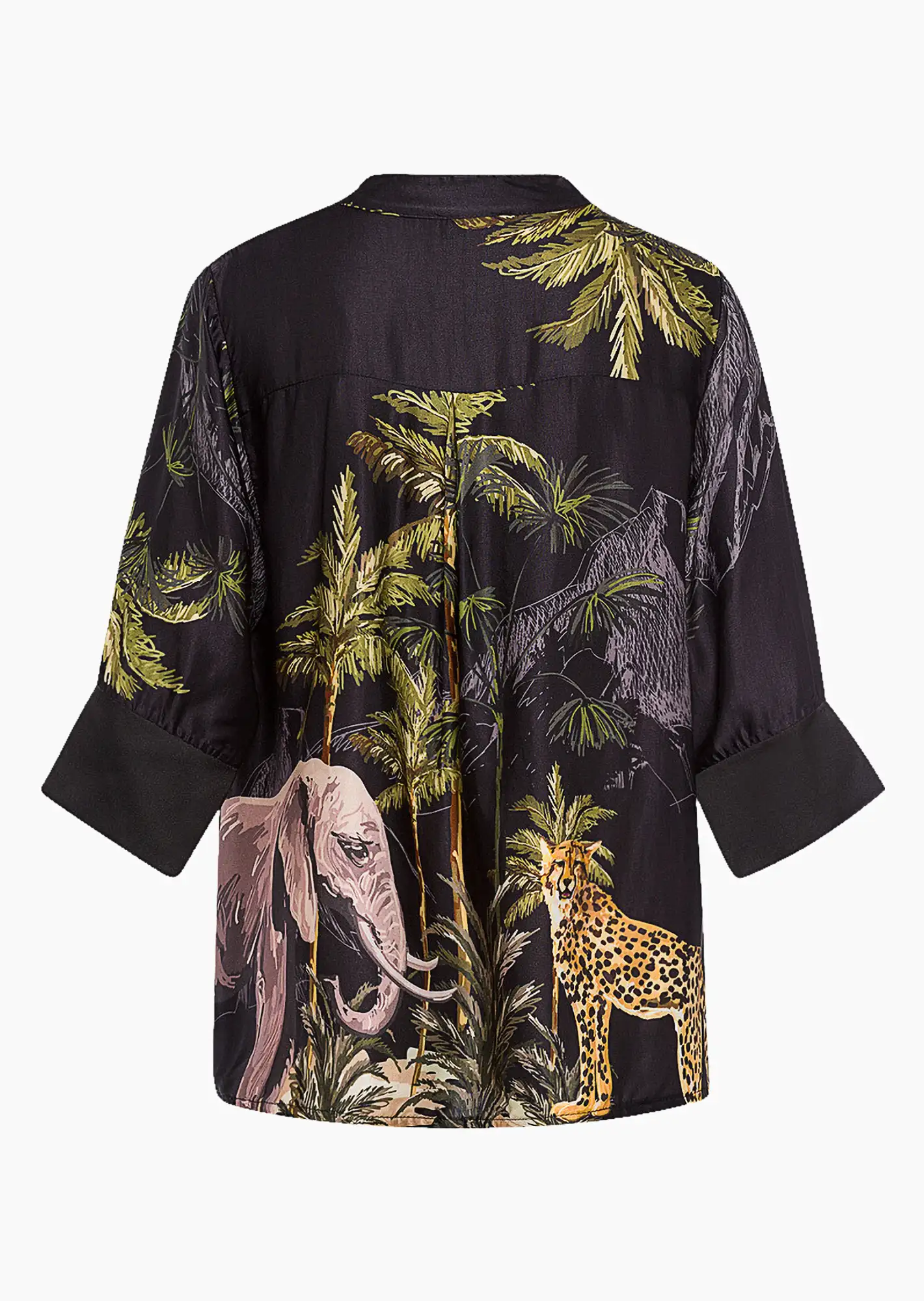 edle Bluse 'Safari', schwarz