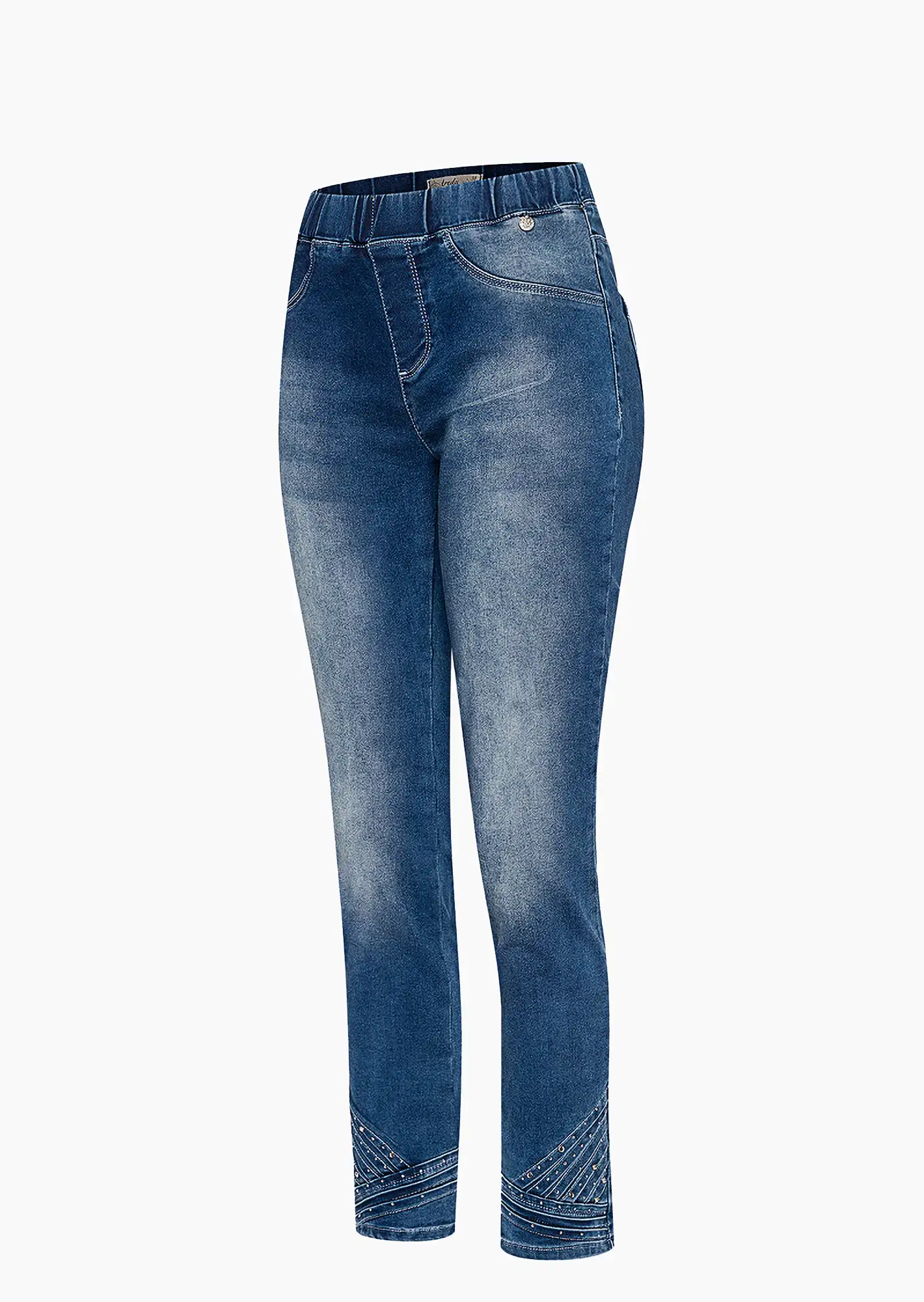 Jeggings mit Ziersteinen, blue denim