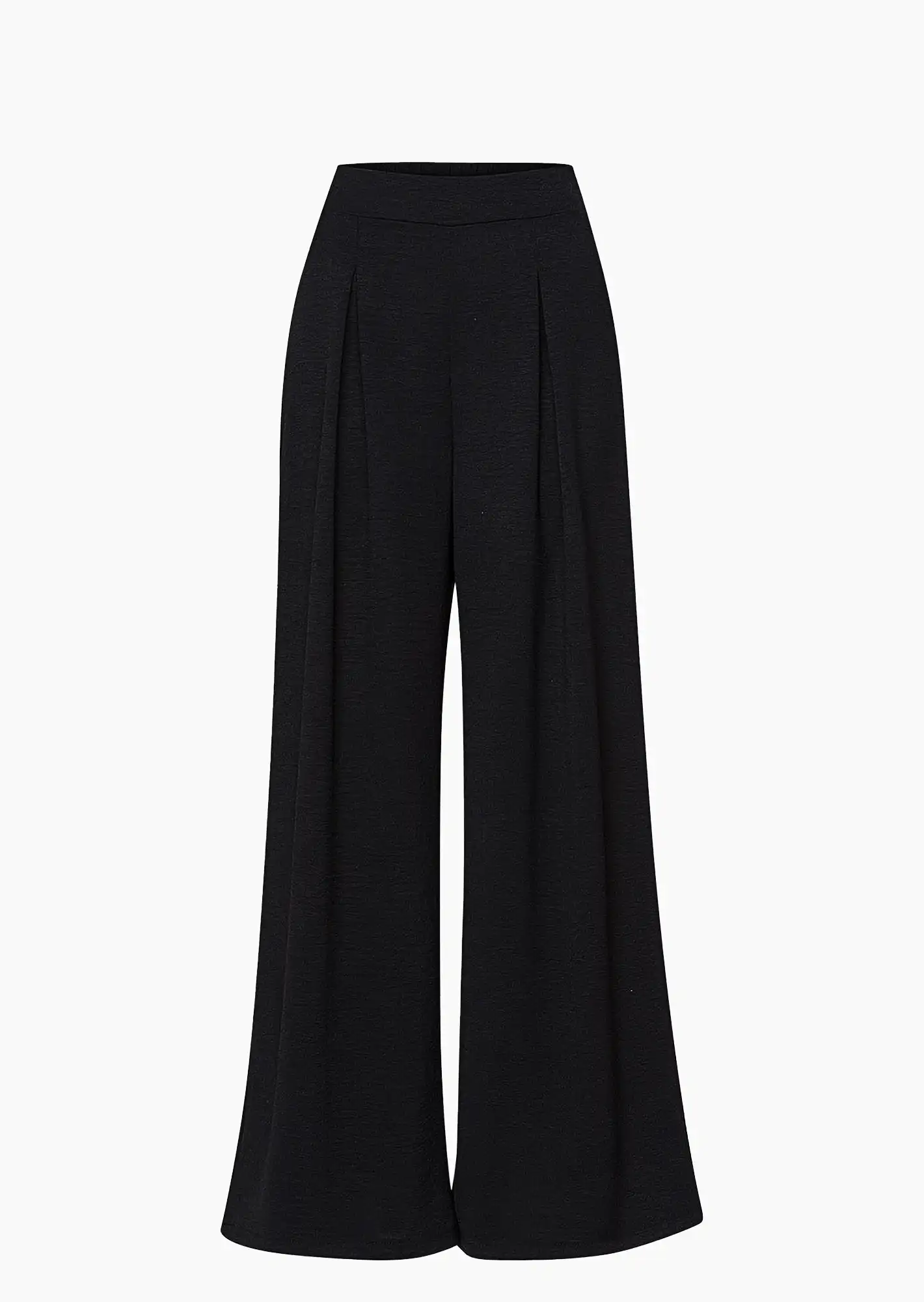 weite Bundfaltenhose, schwarz