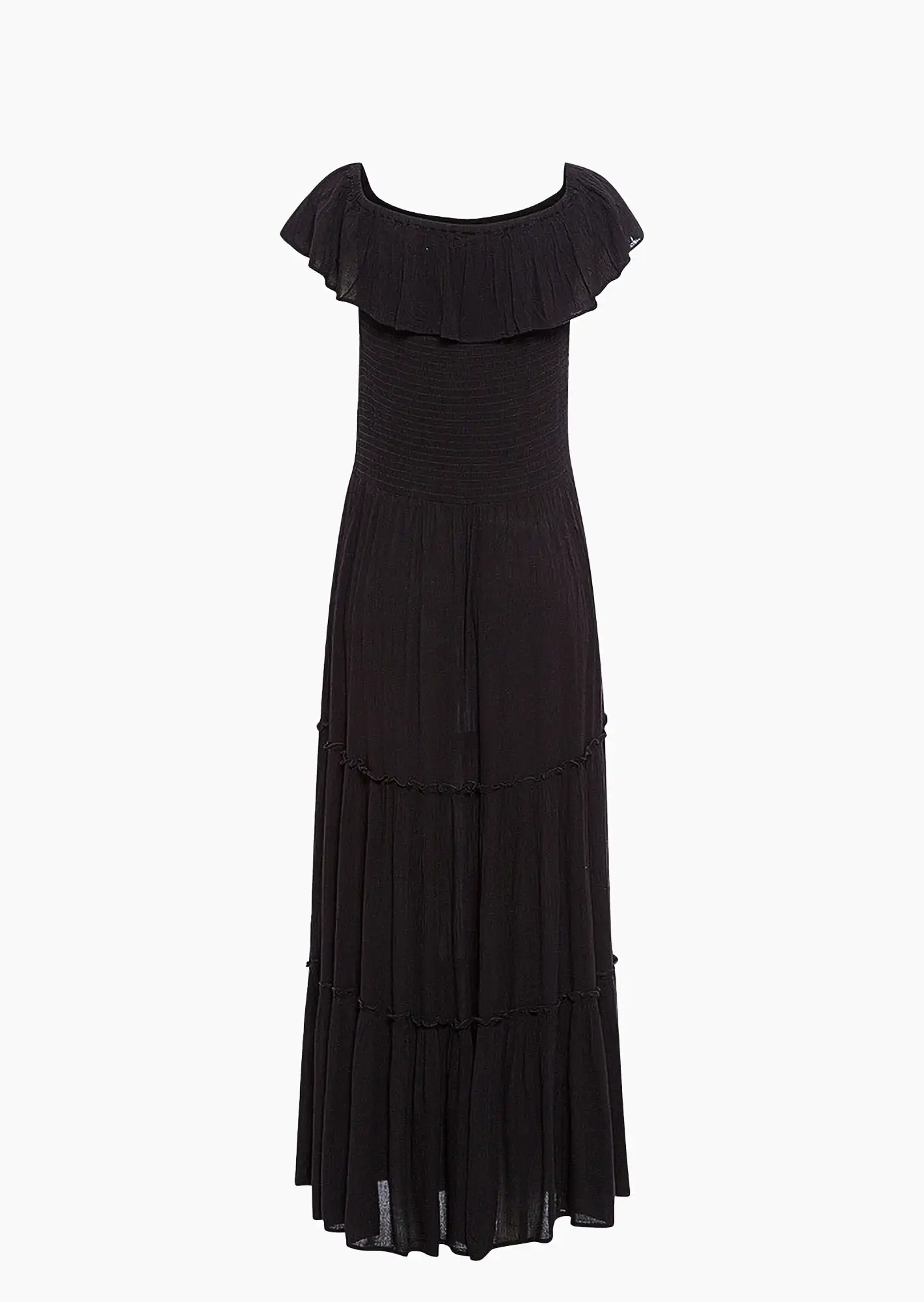 Maxikleid mit Perlen, schwarz