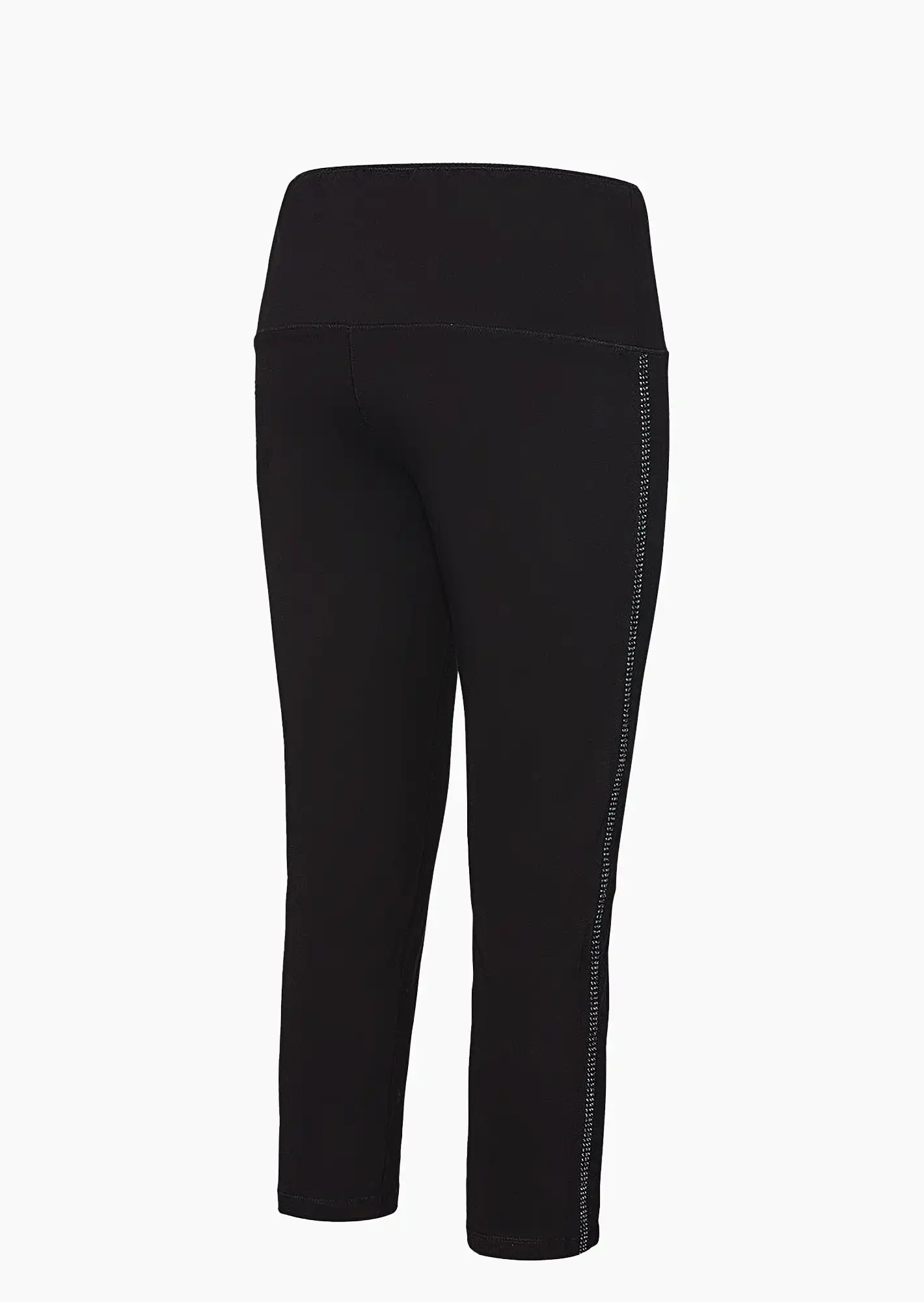 Capri-Leggings mit Galonstreifen, schwarz