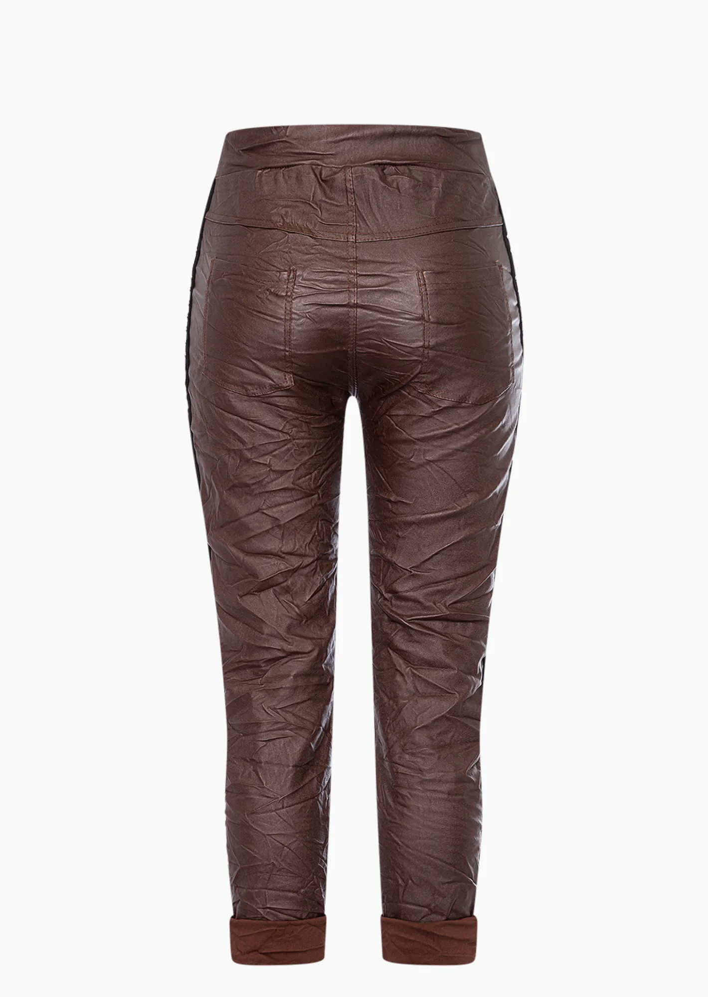 Joggpants in Leder-Optik, cafe
