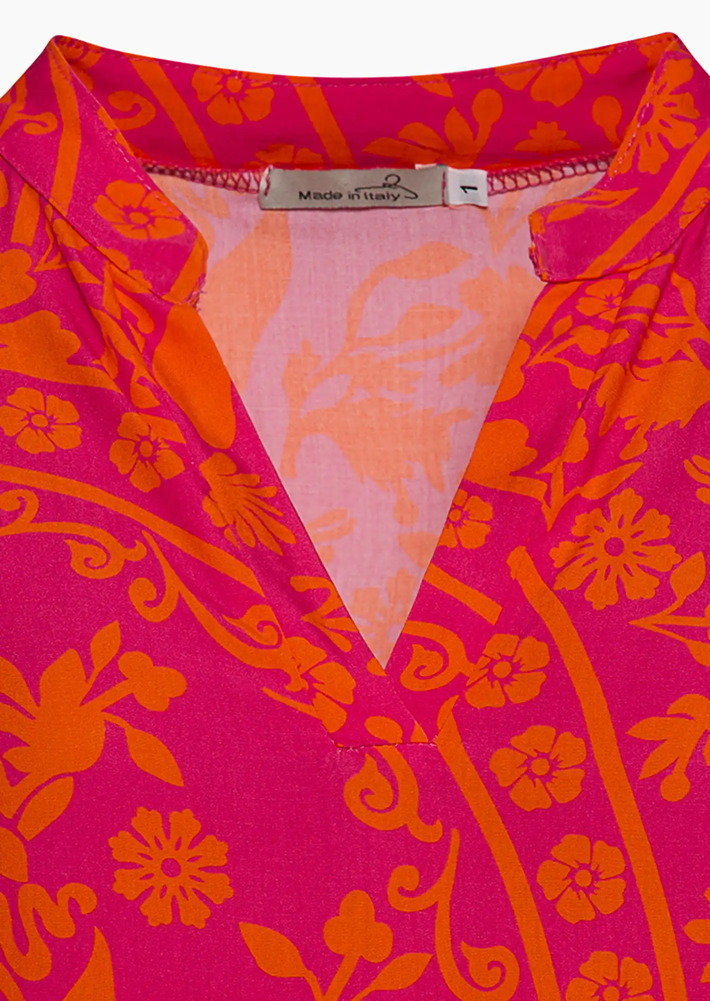 Kleid mit Volants, pink-orange
