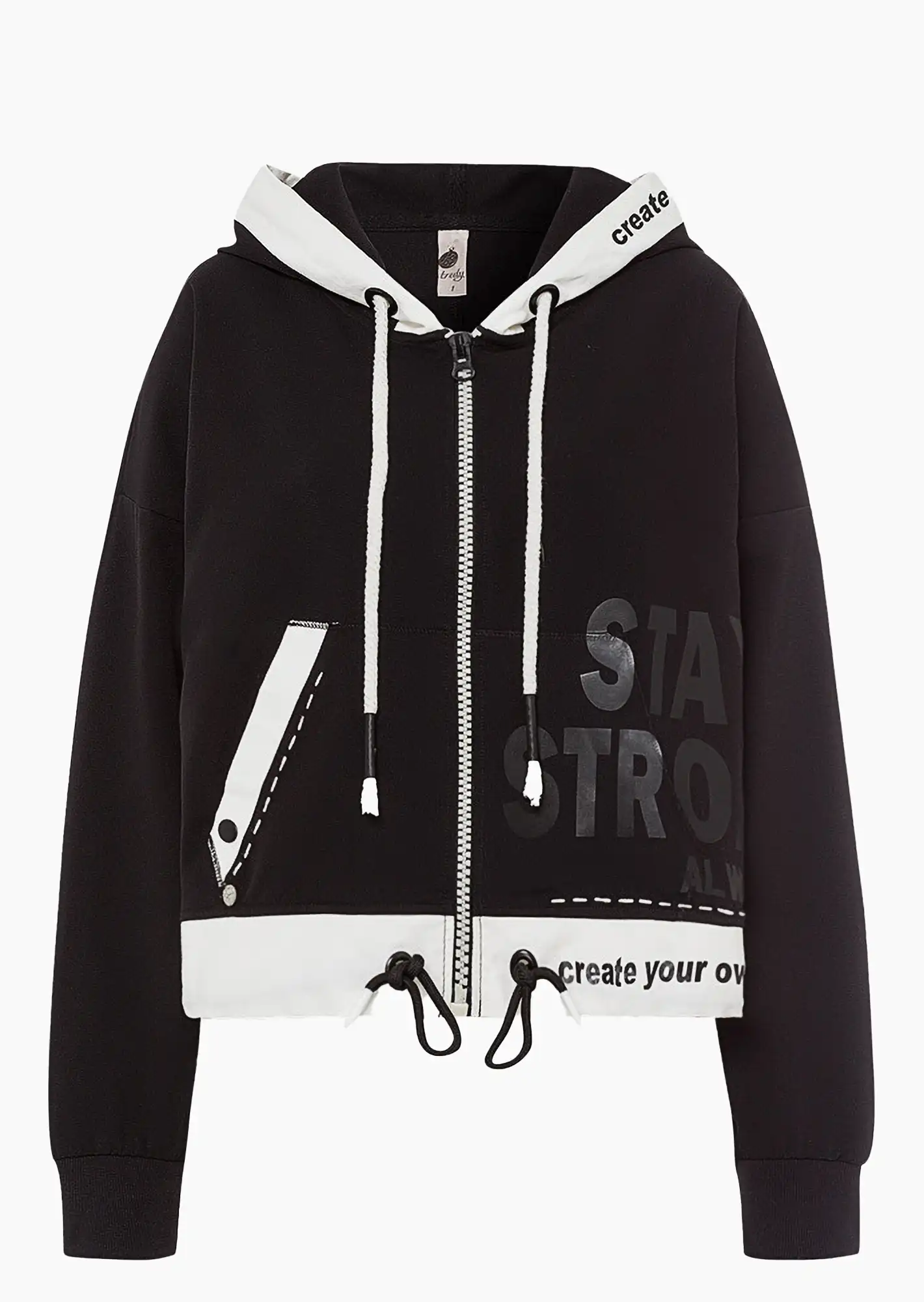 Jacke 'Stay strong', schwarz